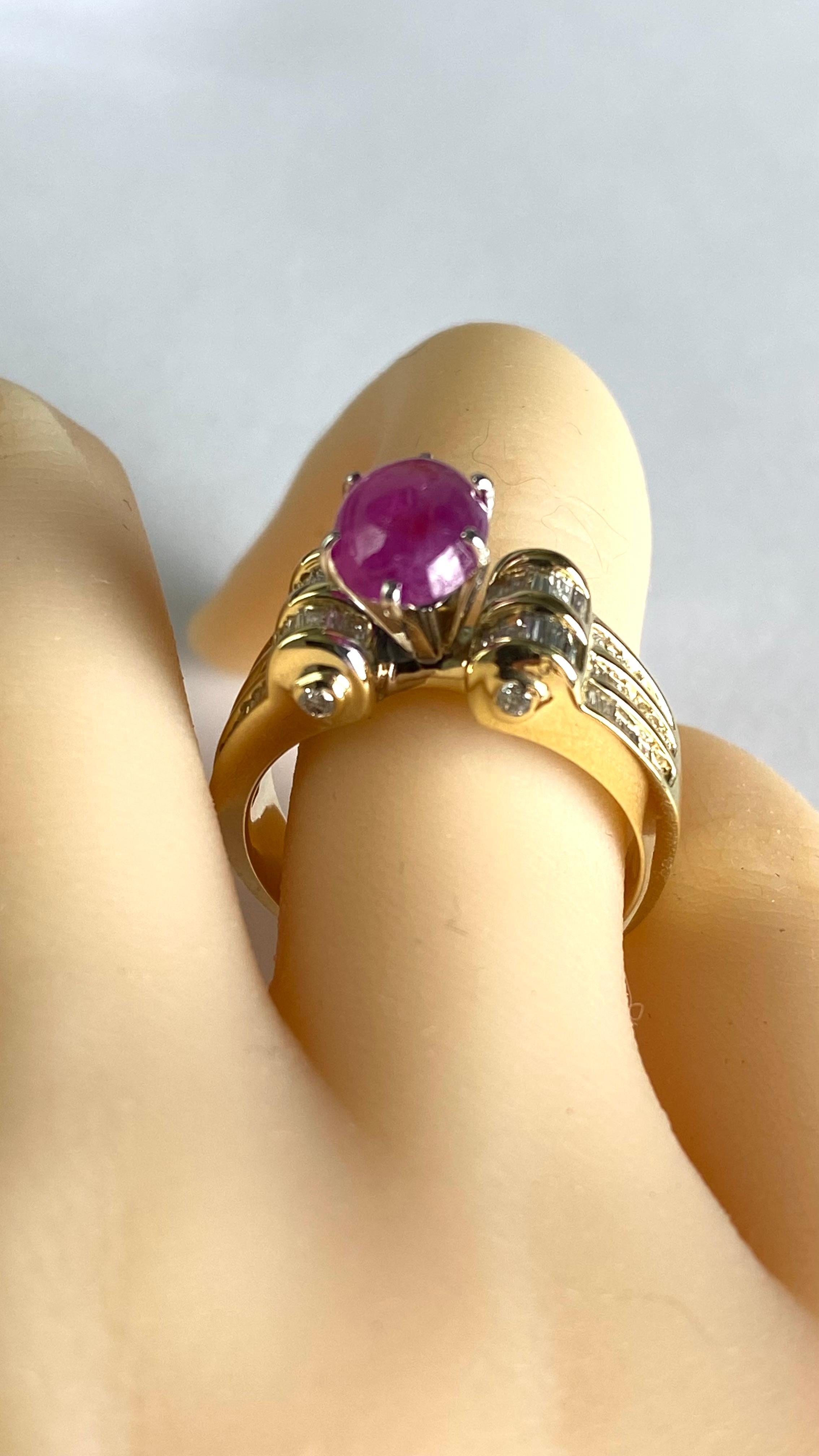 Exquisite GIA Certified No-Heat Burma Ruby and Diamond Ring For Sale 3