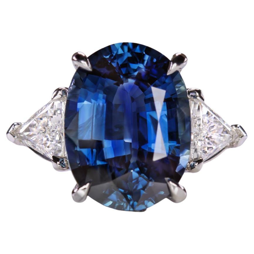 Exquisite GIA GRS Certified 8.54 Carat Oval No Heated Sapphire Ring