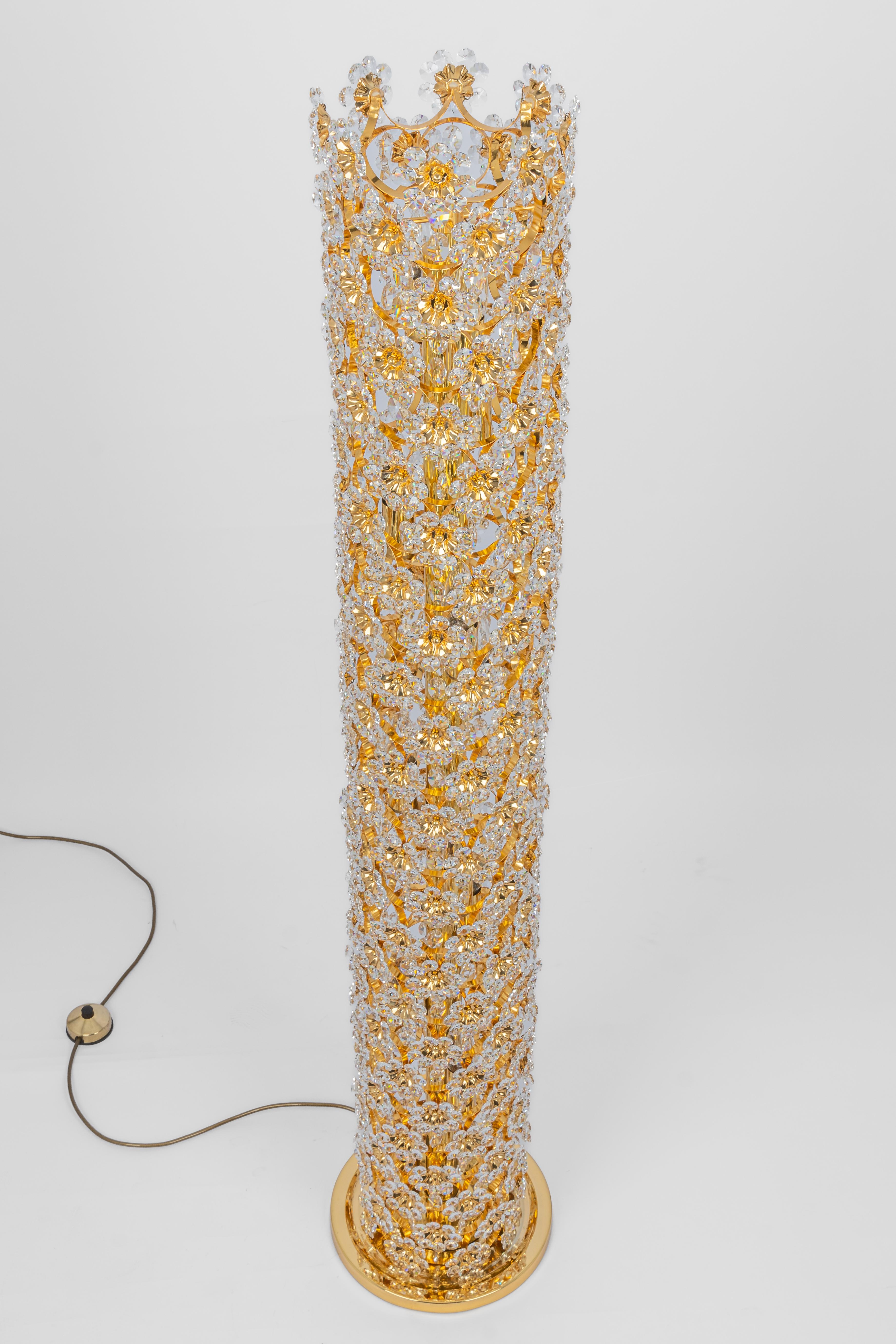 Exquisite vergoldete Stehlampe von Palwa, Deutschland, 1960er Jahre (Mitte des 20. Jahrhunderts) im Angebot
