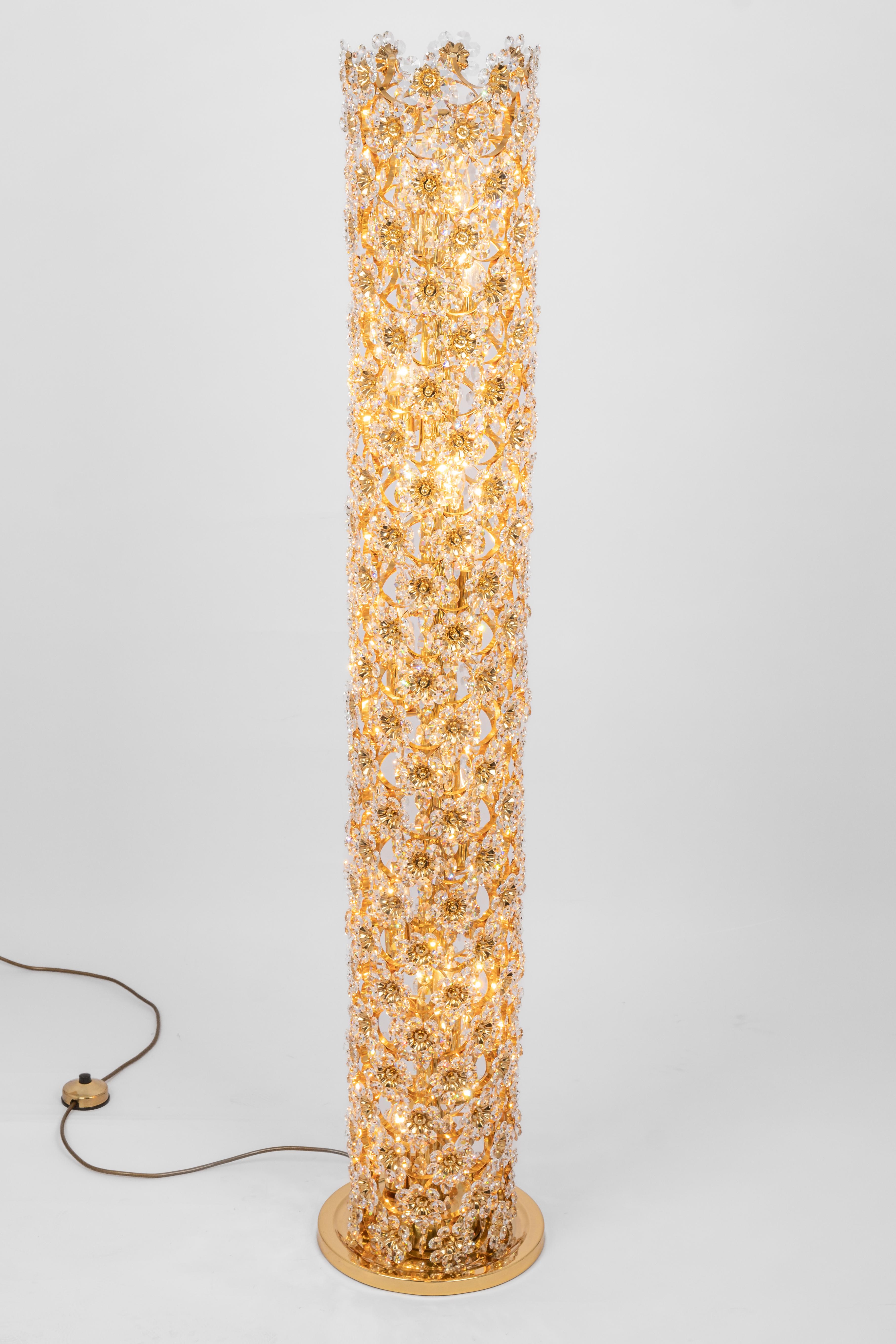 Exquisite vergoldete Stehlampe von Palwa, Deutschland, 1960er Jahre im Angebot 1