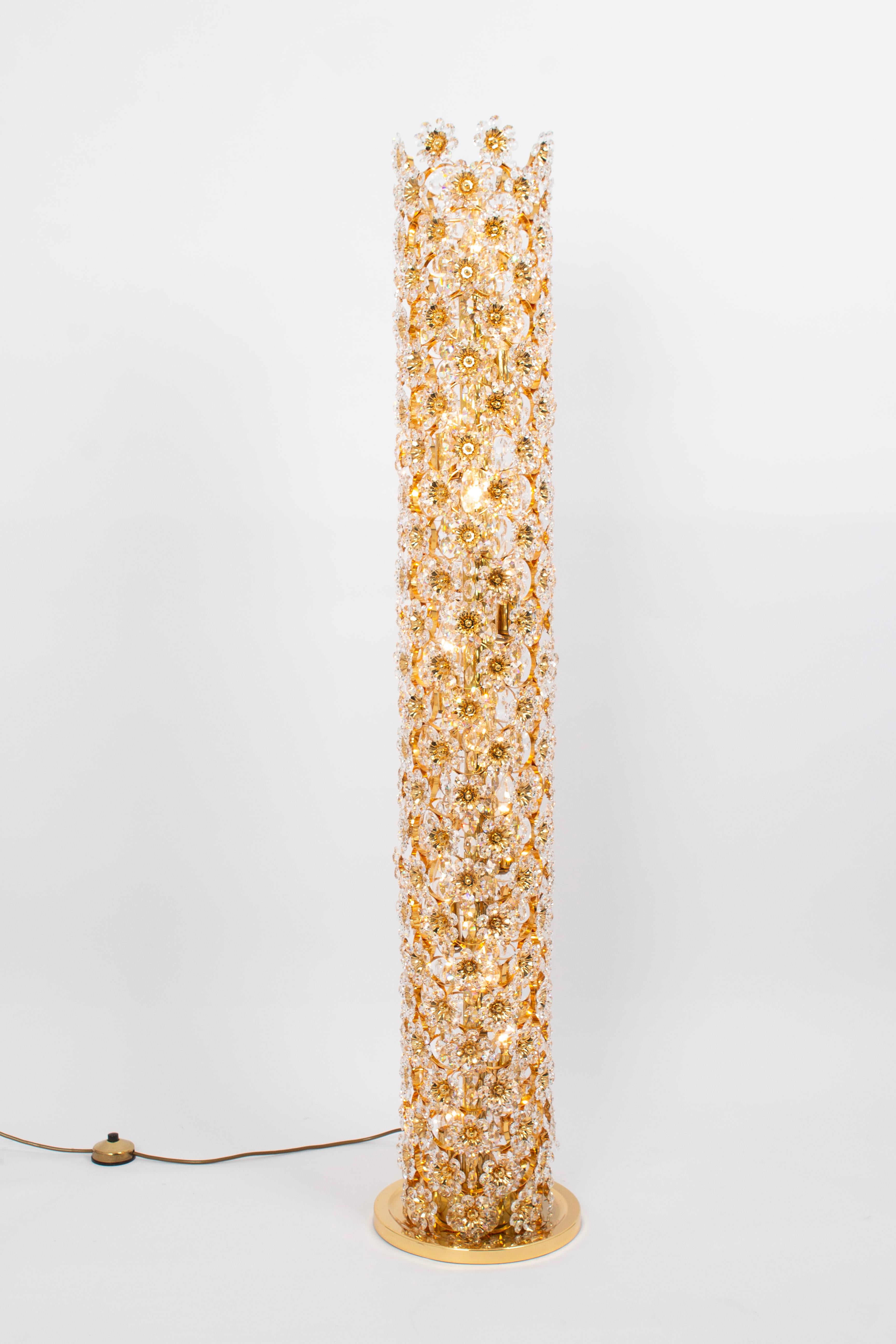 Exquisite vergoldete Stehlampe von Palwa, Deutschland, 1960er Jahre im Angebot 3