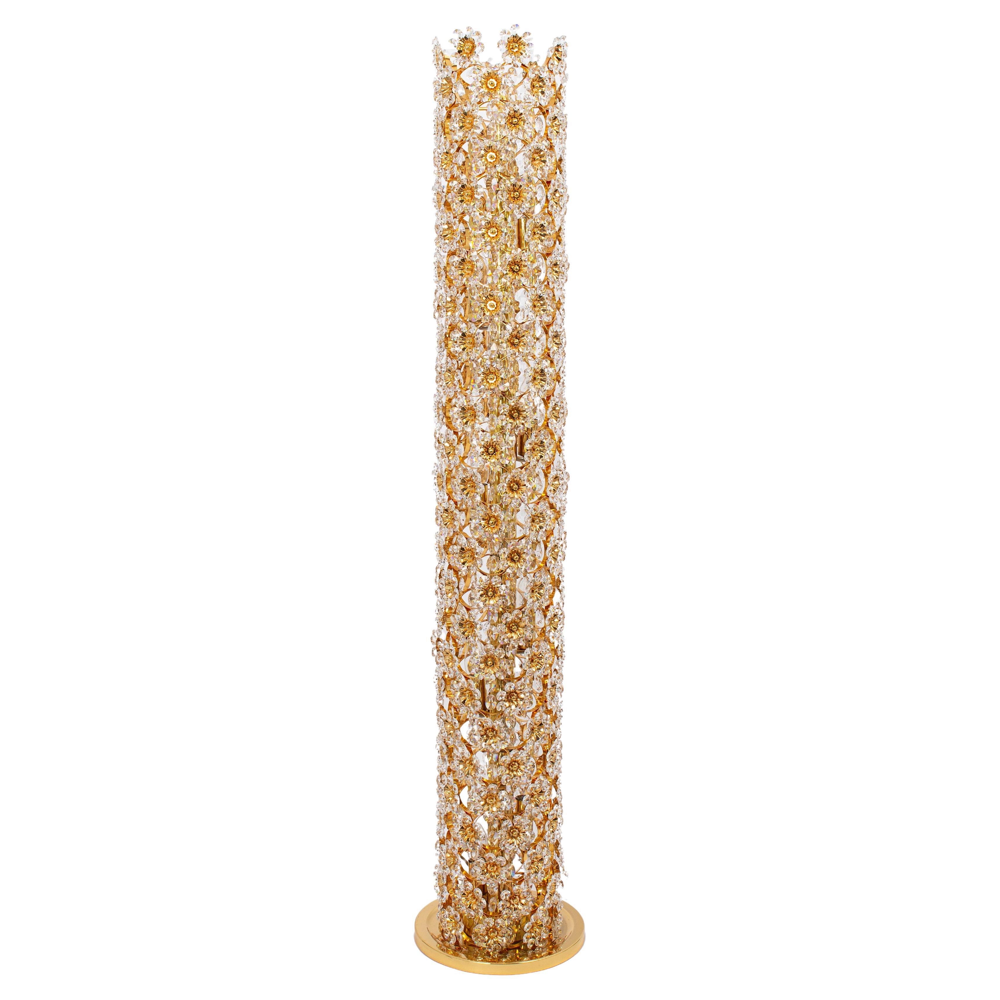 Exquisite vergoldete Stehlampe von Palwa, Deutschland, 1960er Jahre