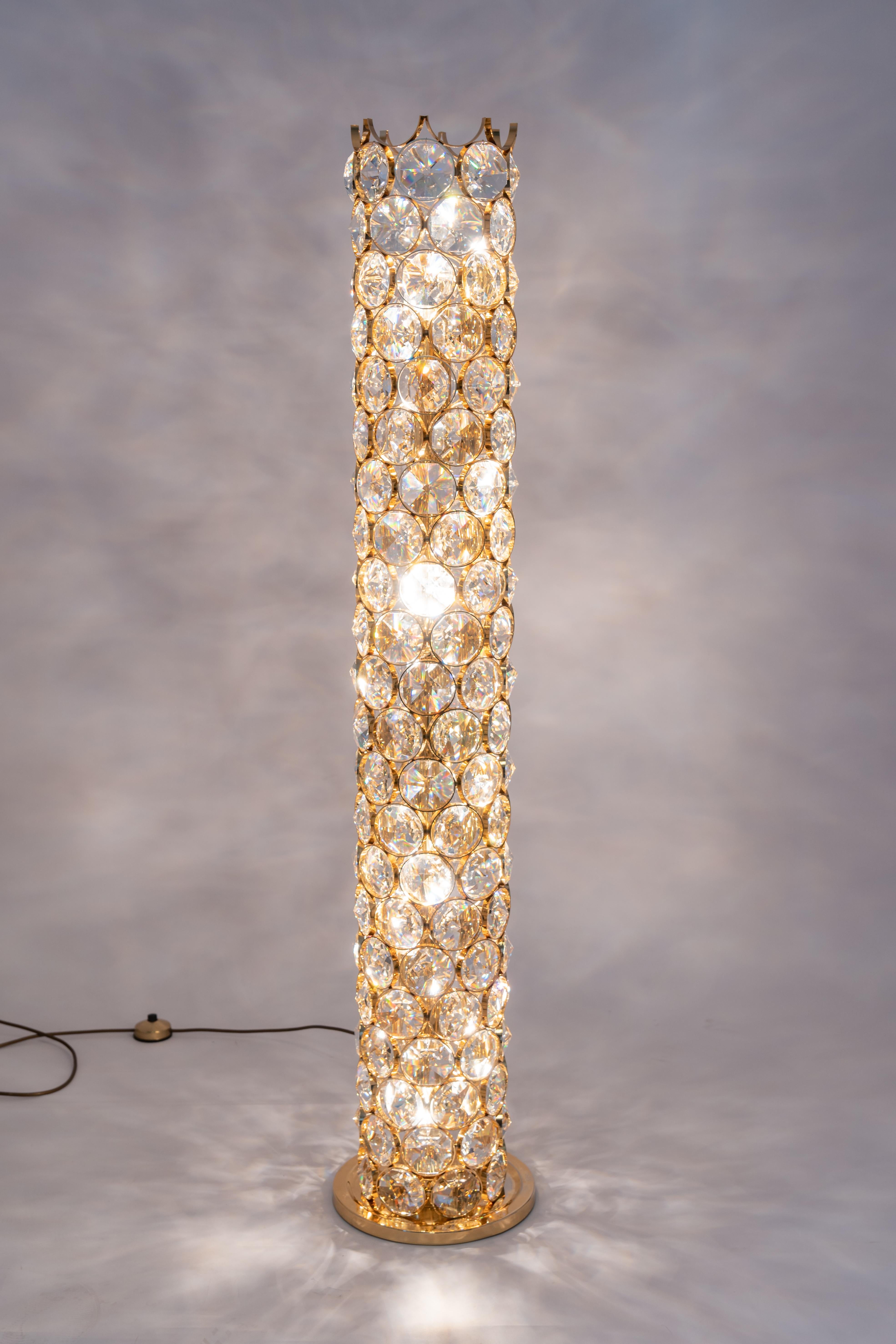 Exquisite vergoldete Juwelen-Stehlampe Sciolari Design von Palwa, Deutschland, 1960er Jahre im Angebot 5