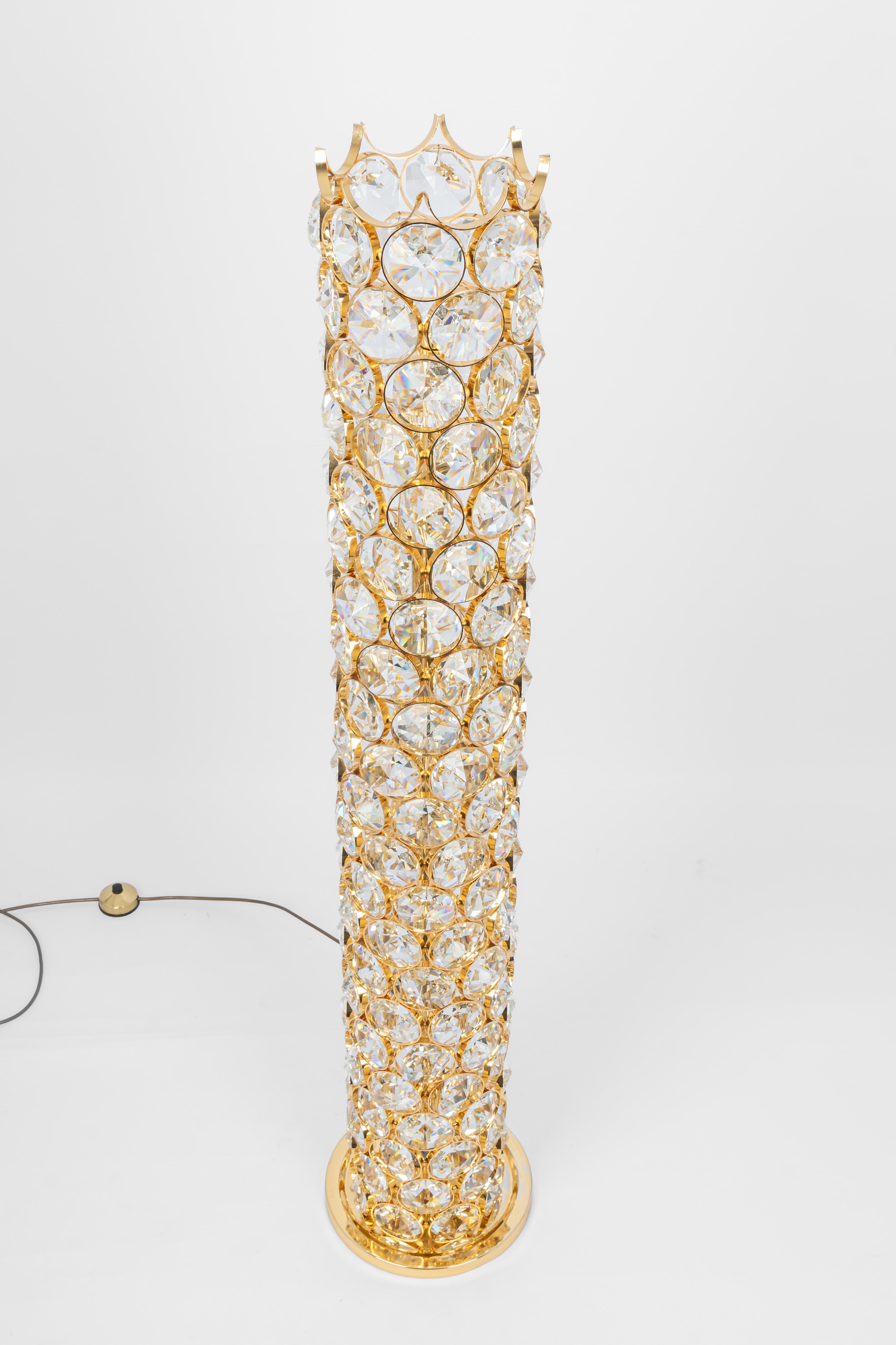 Exquisite vergoldete Juwelen-Stehlampe Sciolari Design von Palwa, Deutschland, 1960er Jahre (Moderne der Mitte des Jahrhunderts) im Angebot