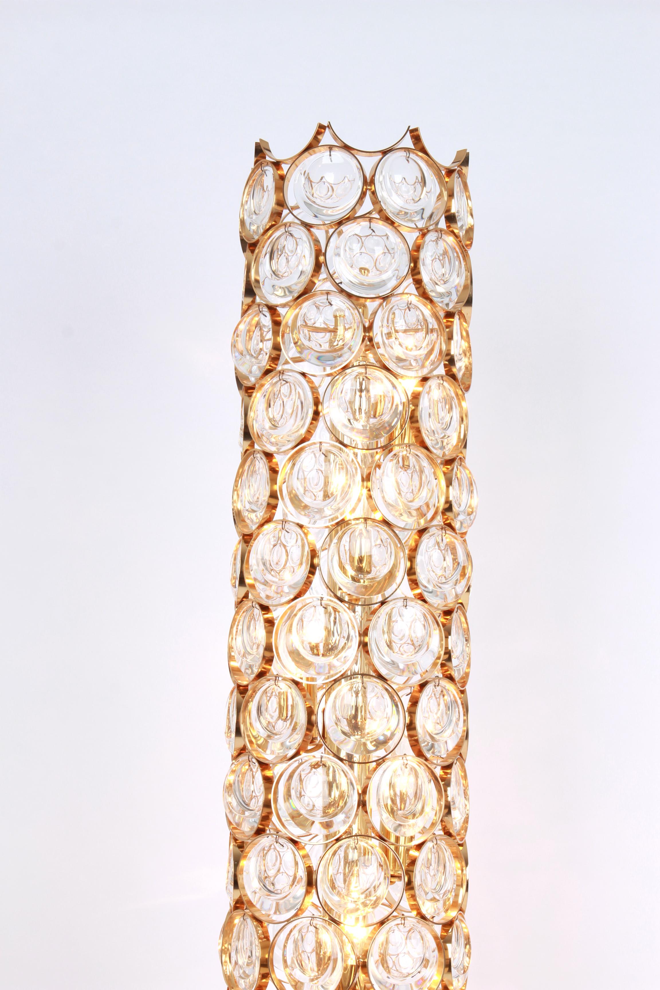 Exquisite Gilt Jewel Floor Lamp Sciolari Design by Palwa, Germany, 1960s In Good Condition In Aachen, NRW