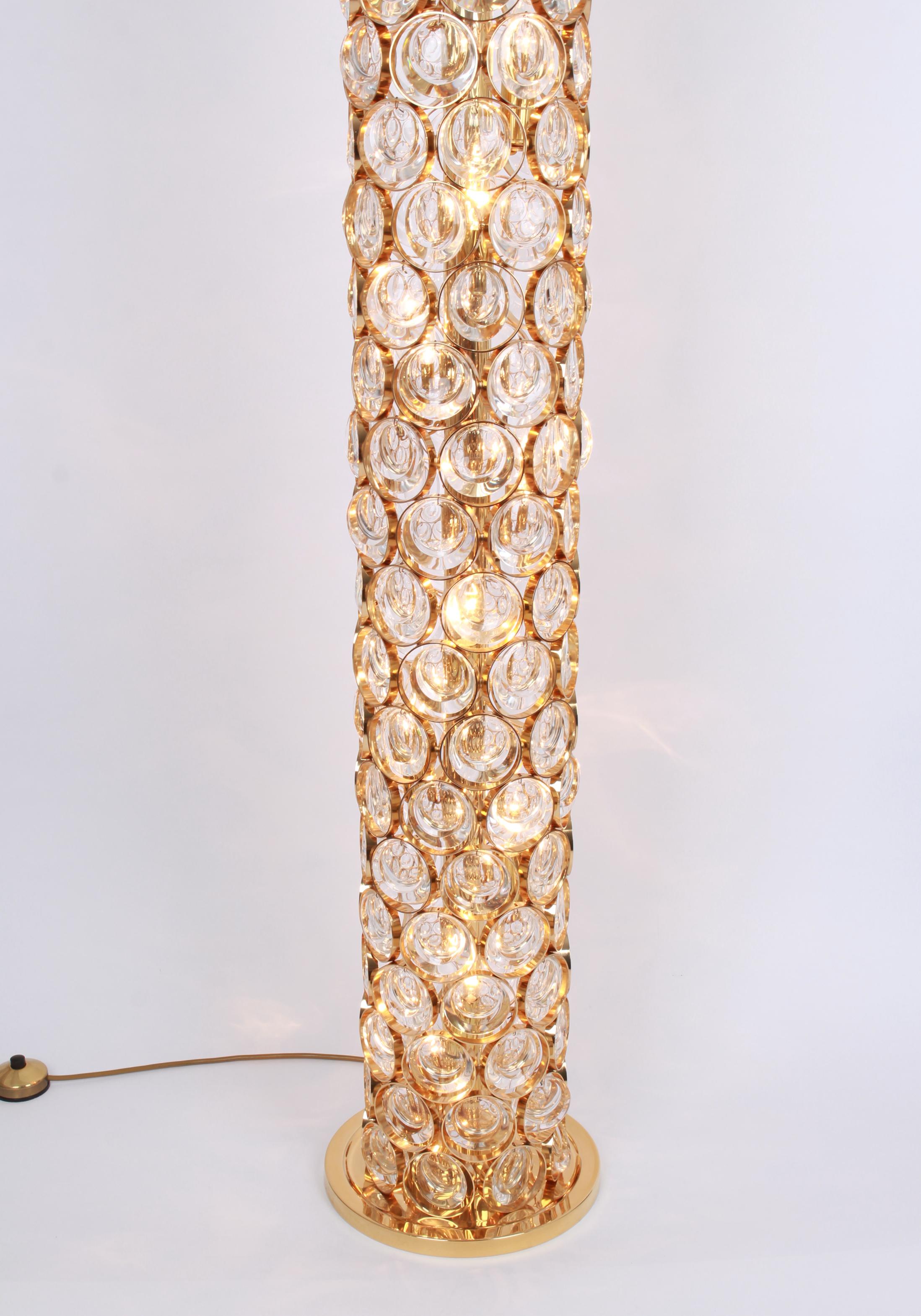 Mid-20th Century Exquisite Gilt Jewel Floor Lamp Sciolari Design by Palwa, Germany, 1960s