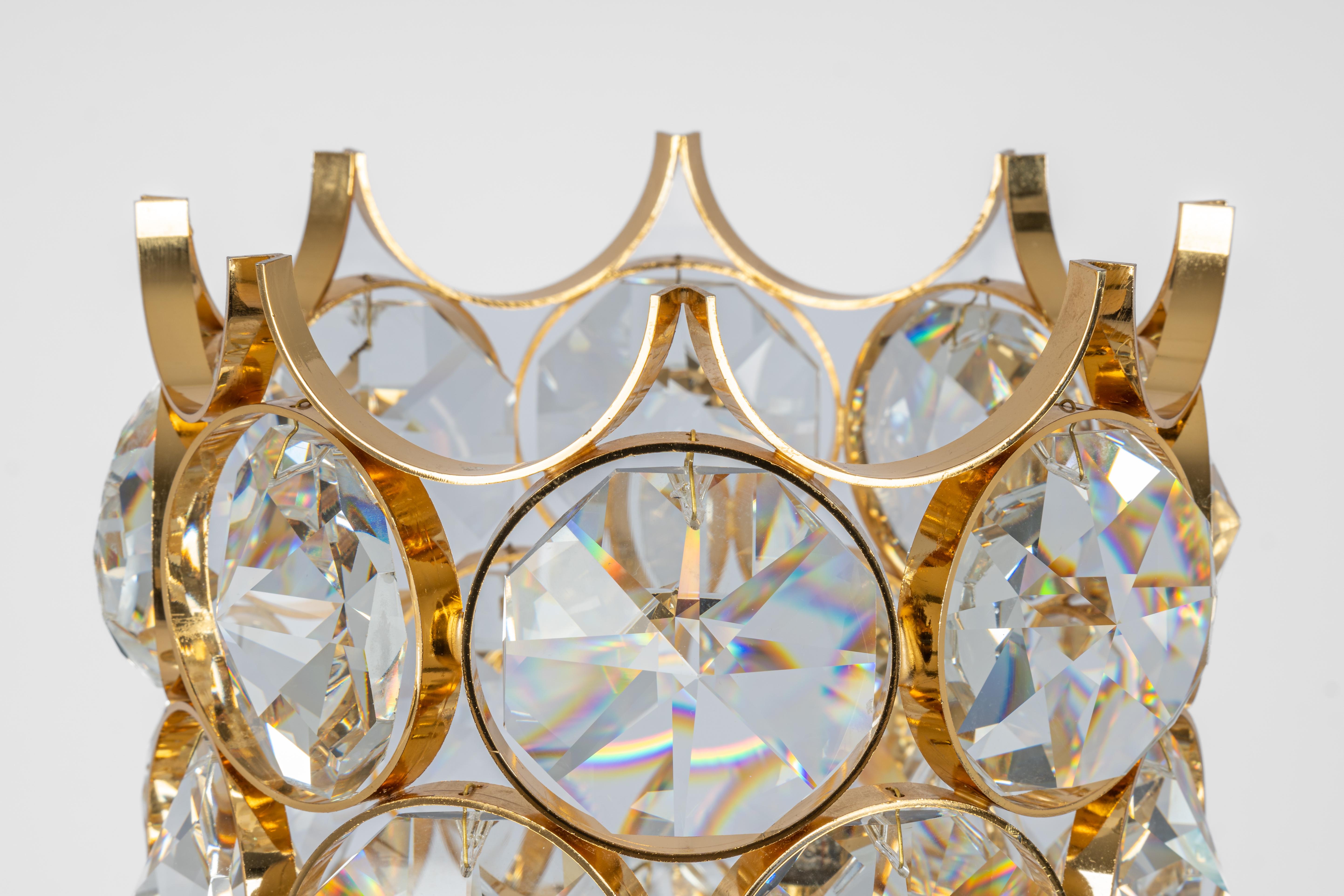 Exquisite vergoldete Juwelen-Stehlampe Sciolari Design von Palwa, Deutschland, 1960er Jahre (Messing) im Angebot