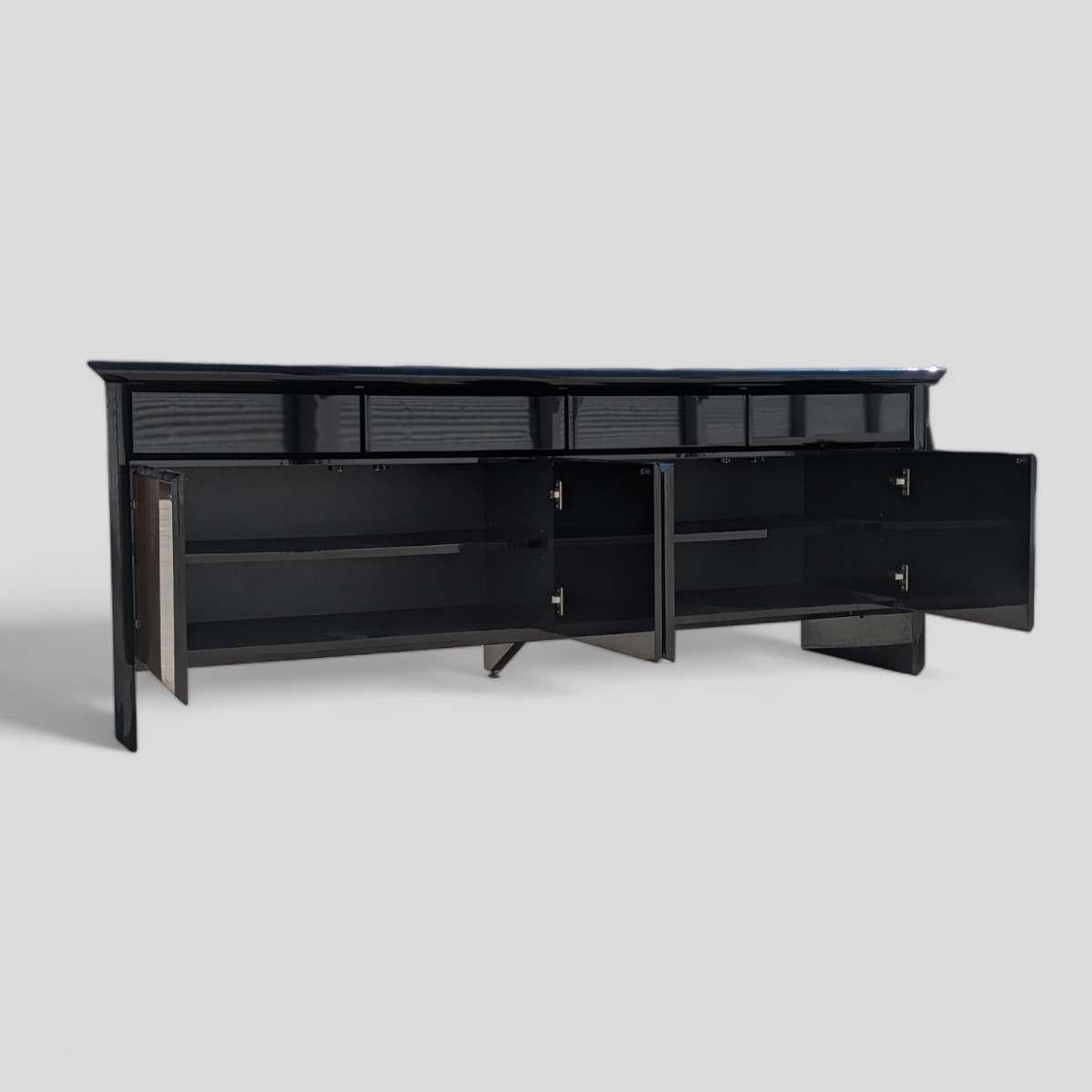 Post-Modern Giorgio Collection Italian Mid Century Modern Snakewood Black Lacquer For Sale