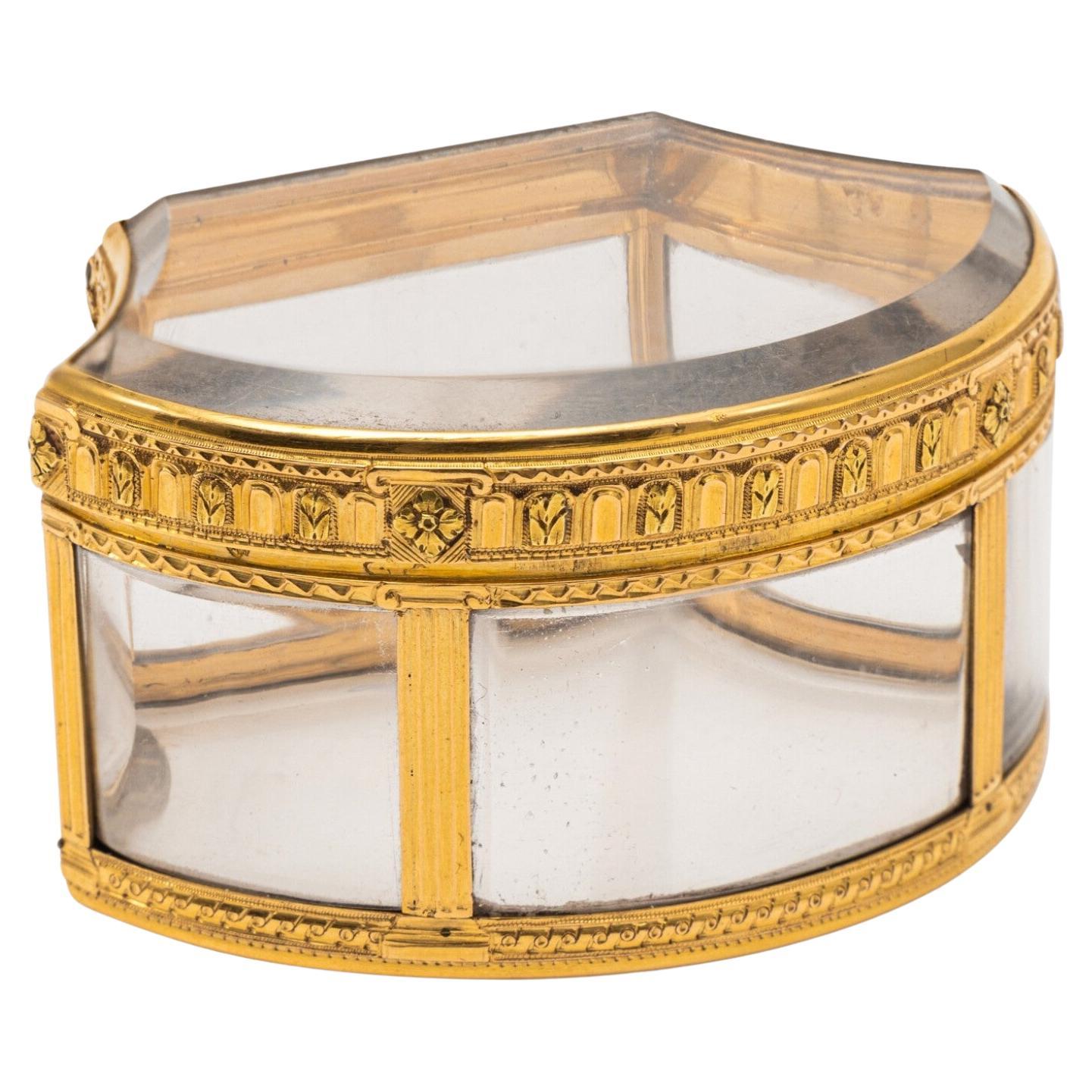 Exquisite Gold and Rock Crystal Snuff Box