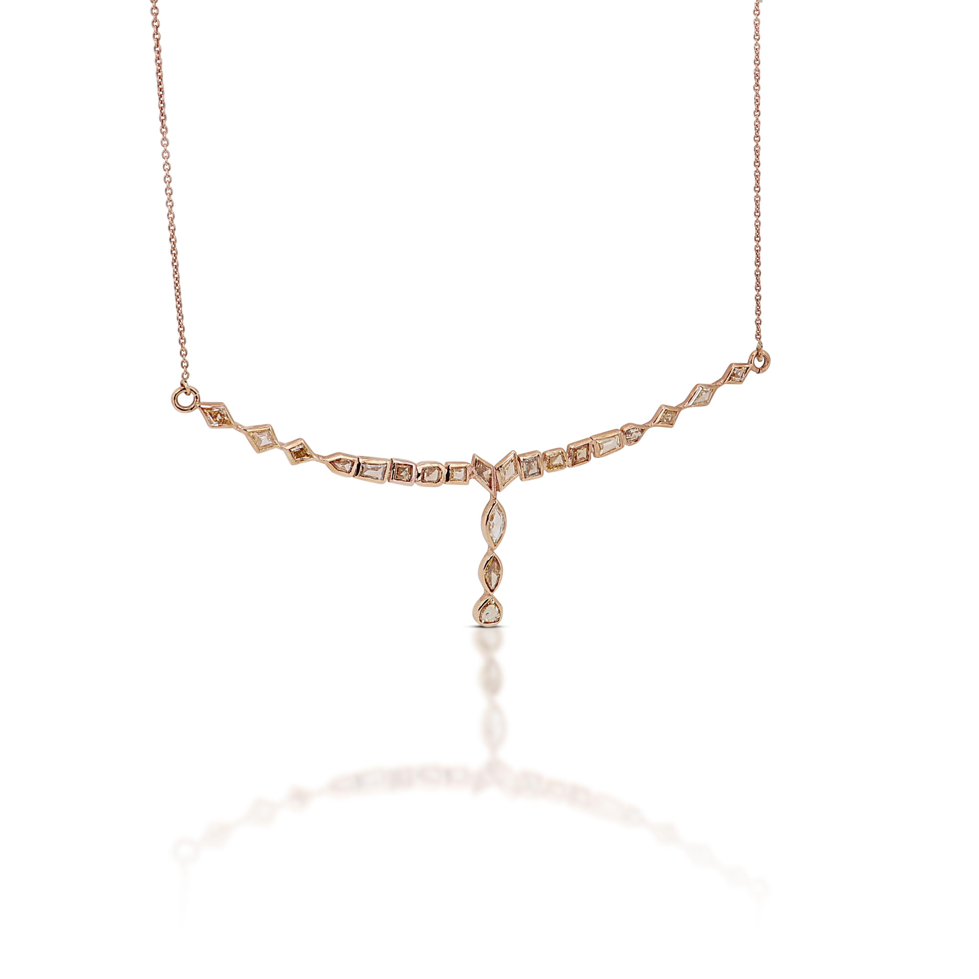 Women's Exquisite Gold Diamond Necklace For Sale