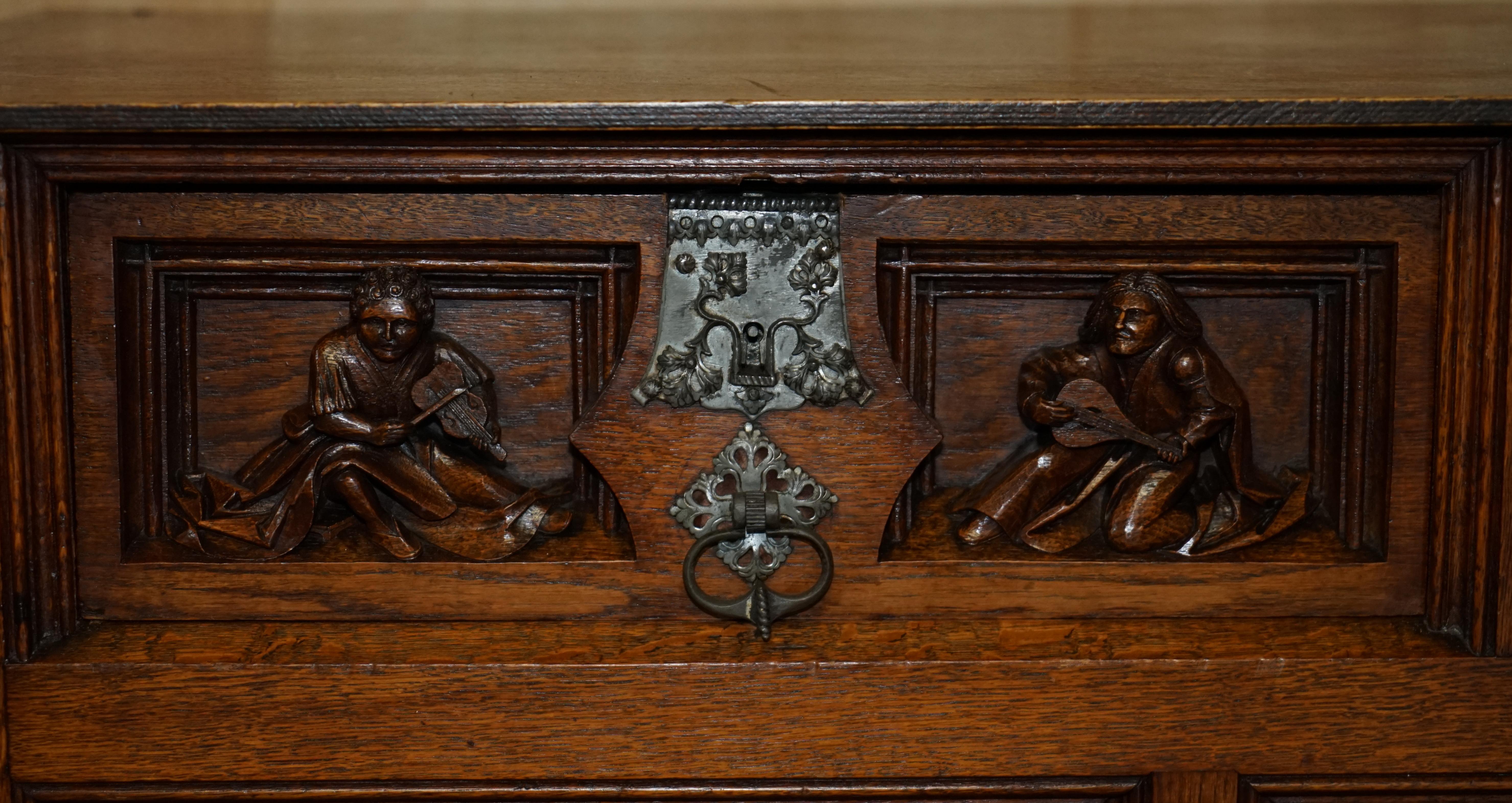 Hand-Crafted Exquisite Gothic Revival circa 1860 Hand Carved Sideboard Must See Pictures For Sale