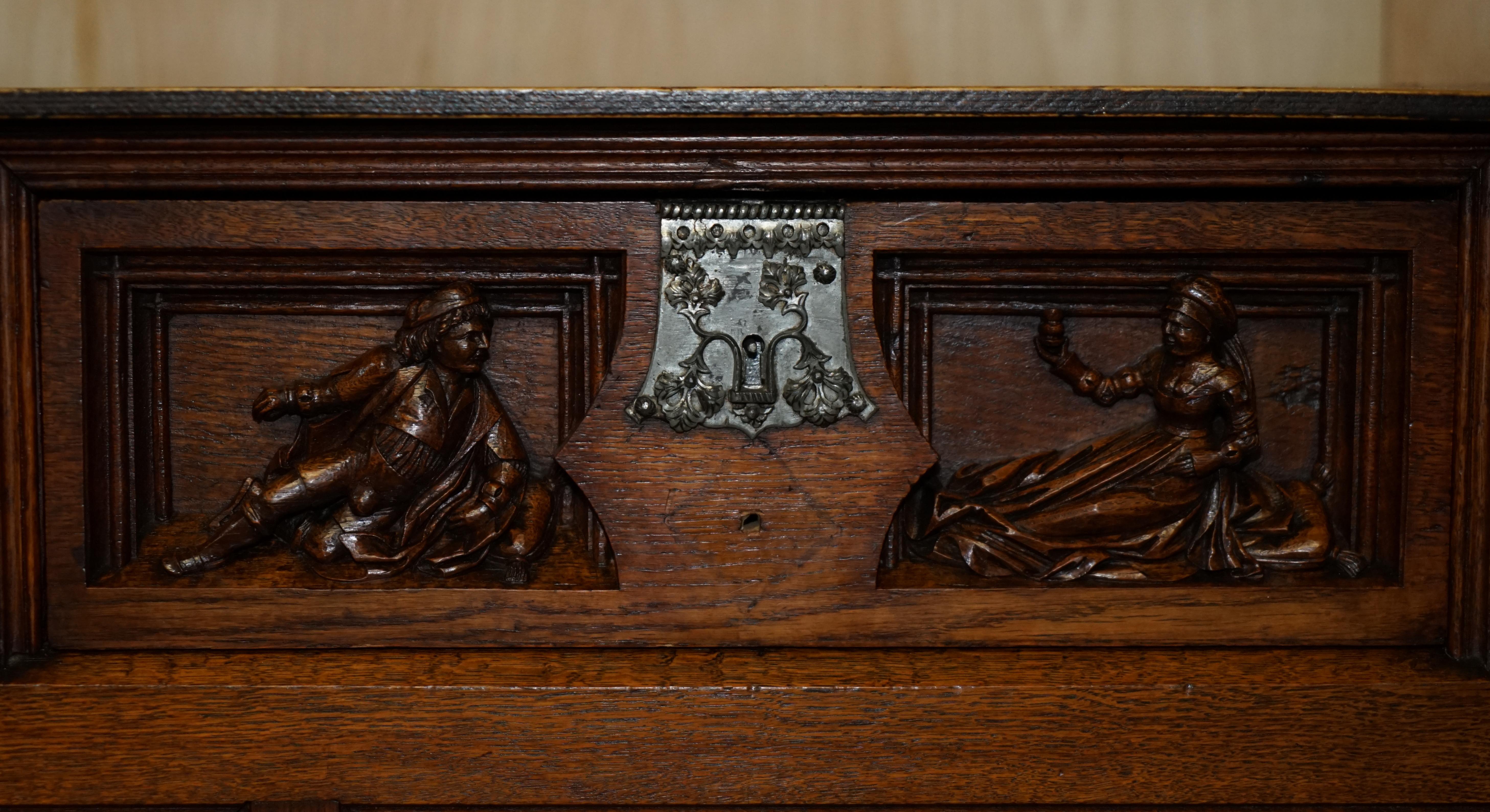 Exquisite Gothic Revival circa 1860 Hand Carved Sideboard Must See Pictures For Sale 3