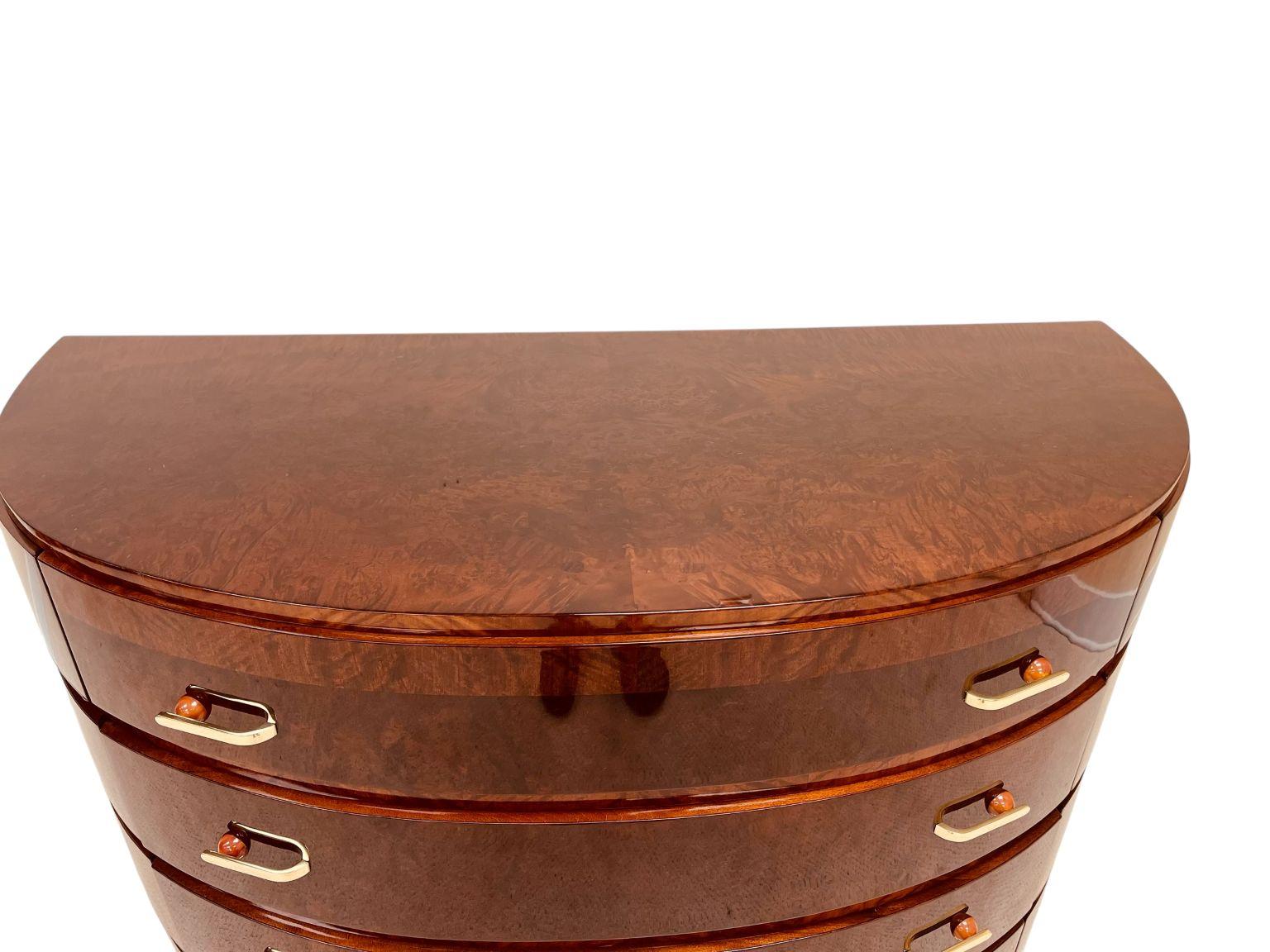 Exquisite Half Circle Art Deco Commode With Bakelite Hardware C. 1930 For Sale 4