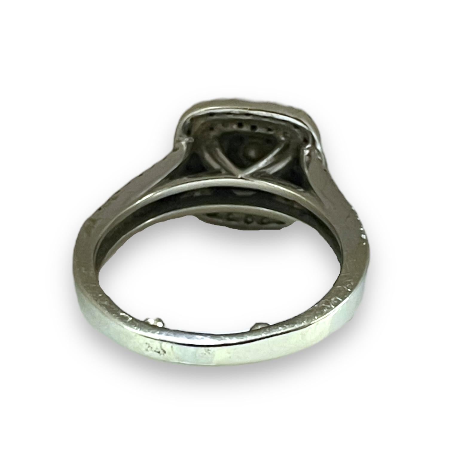 Modern Exquisite Halo Diamond Ring in Solid White Gold Size 6