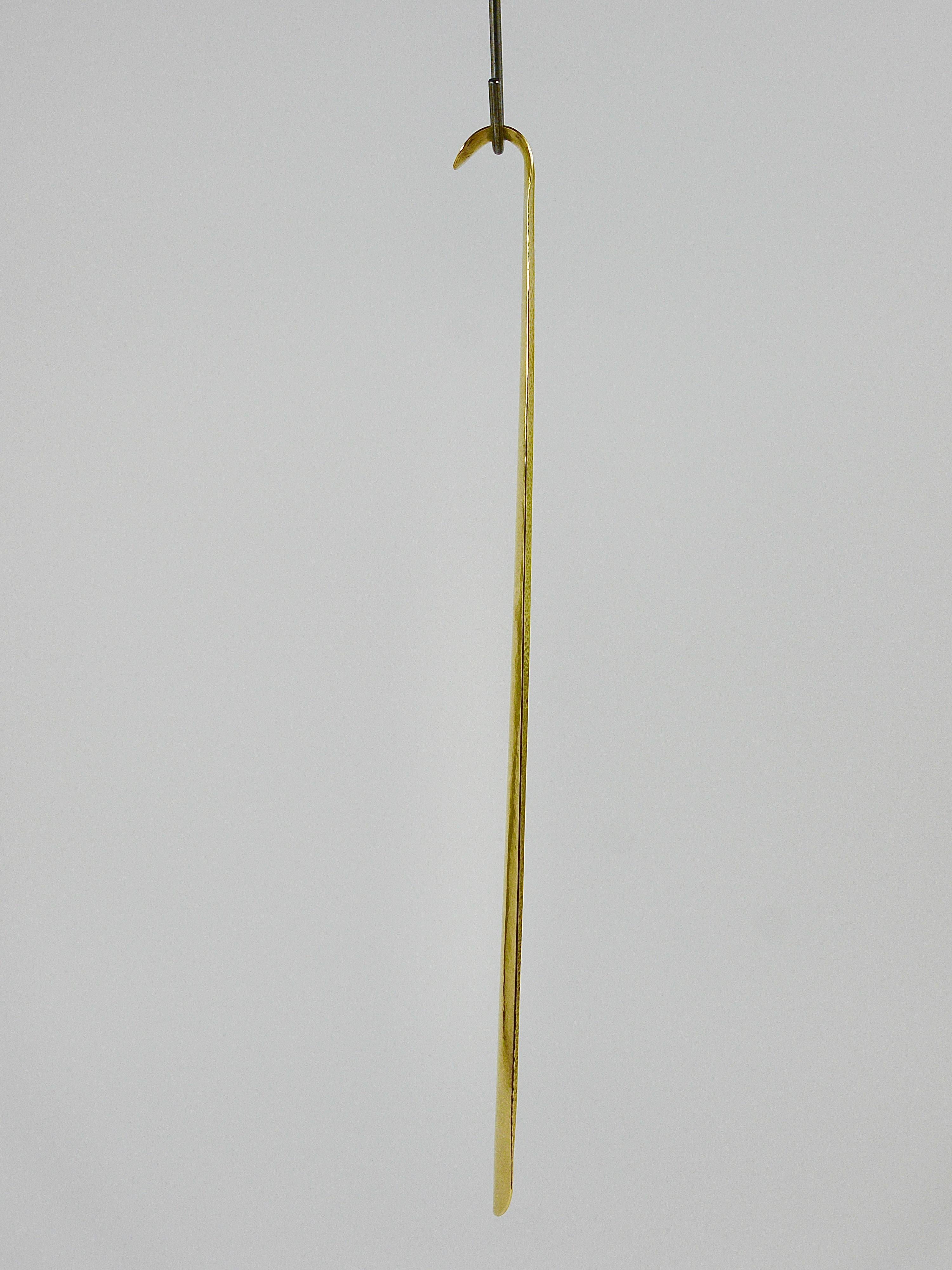 Exquisite Hammer-Blown Solid Brass Shoehorn, Handmade in Austria For Sale 3