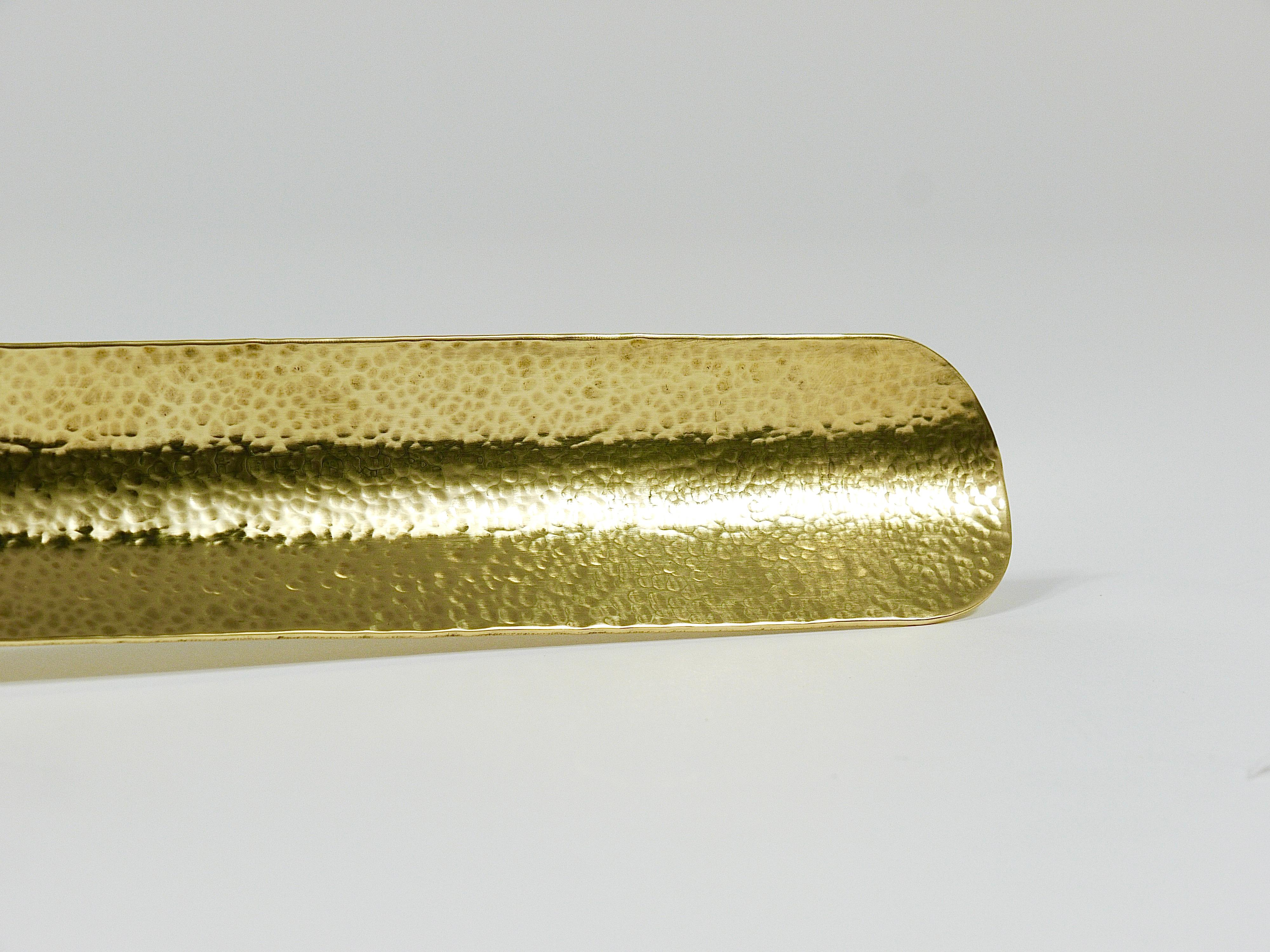 Exquisite Hammer-Blown Solid Brass Shoehorn, Handmade in Austria For Sale 5