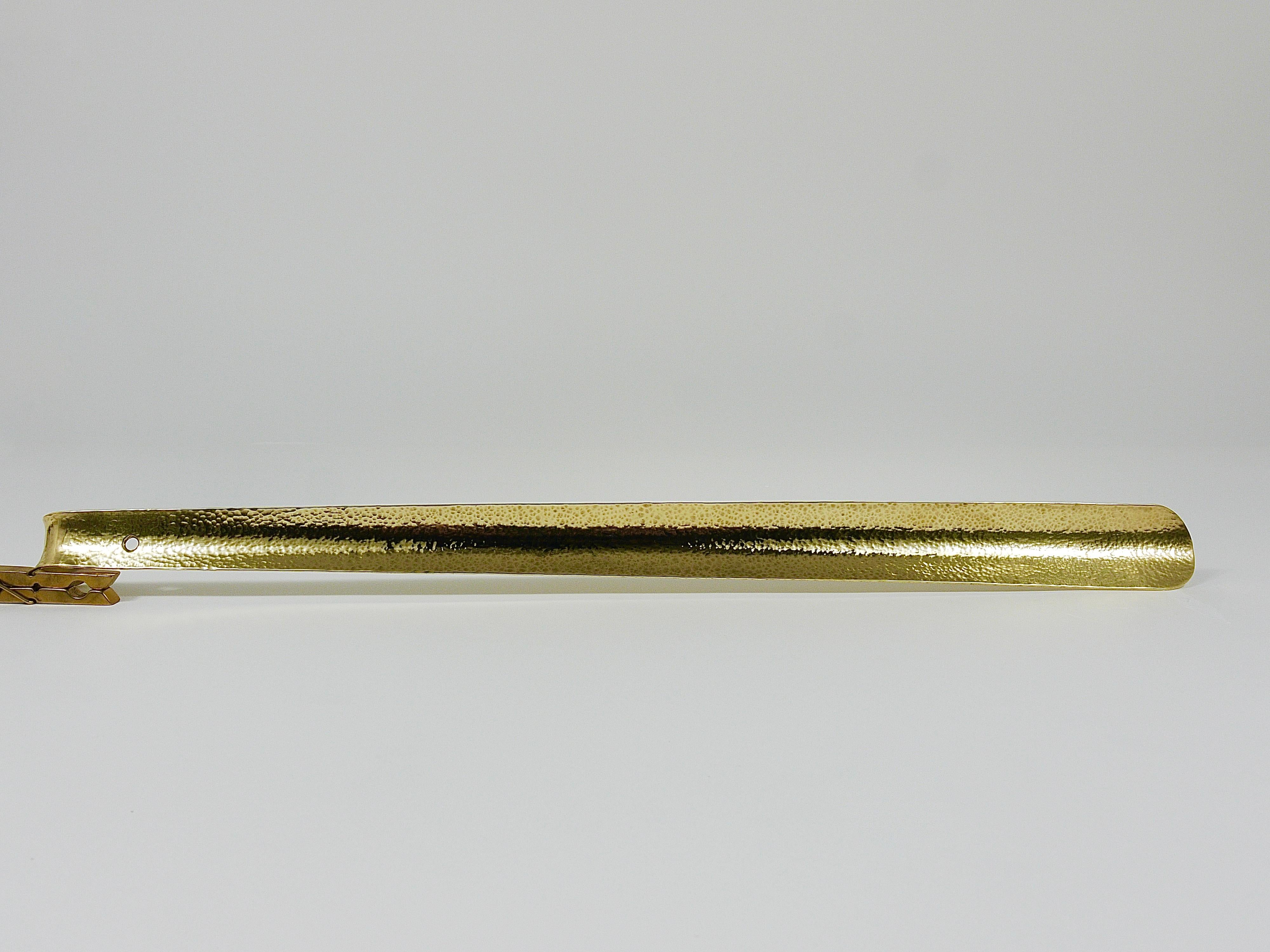 Exquisite Hammer-Blown Solid Brass Shoehorn, Handmade in Austria 12