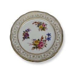 Exquisite Hammersley & Co. Hand-Painted Porcelain Dessert Plates, Early 20th C.