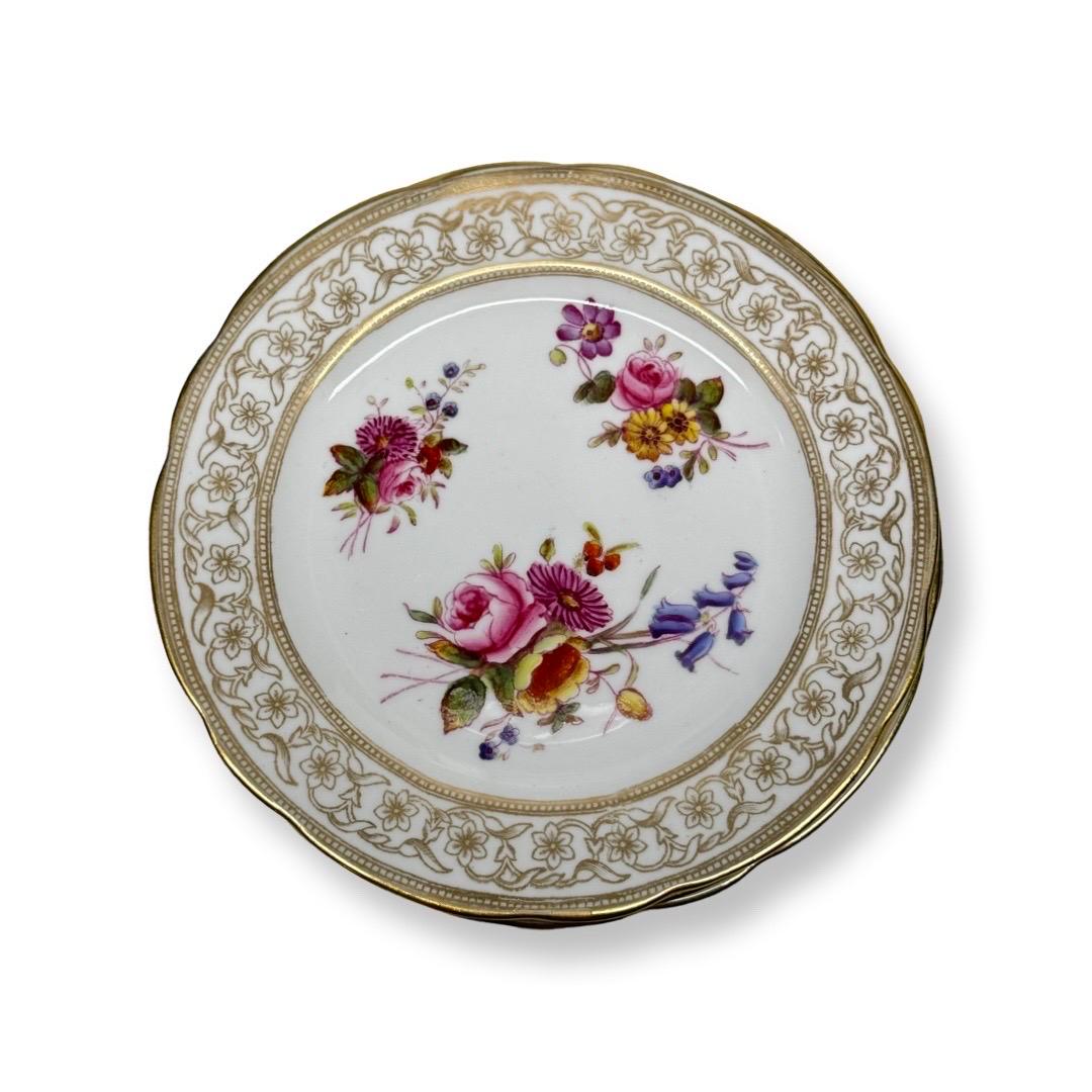 Anglais Exquise Hammersley & Co. Assiettes à dessert en porcelaine peintes à la main, début du 20e siècle en vente