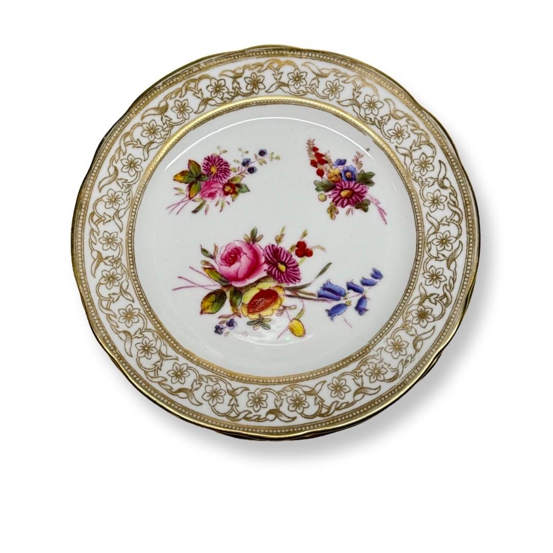 Peint à la main Exquise Hammersley & Co. Assiettes à dessert en porcelaine peintes à la main, début du 20e siècle en vente