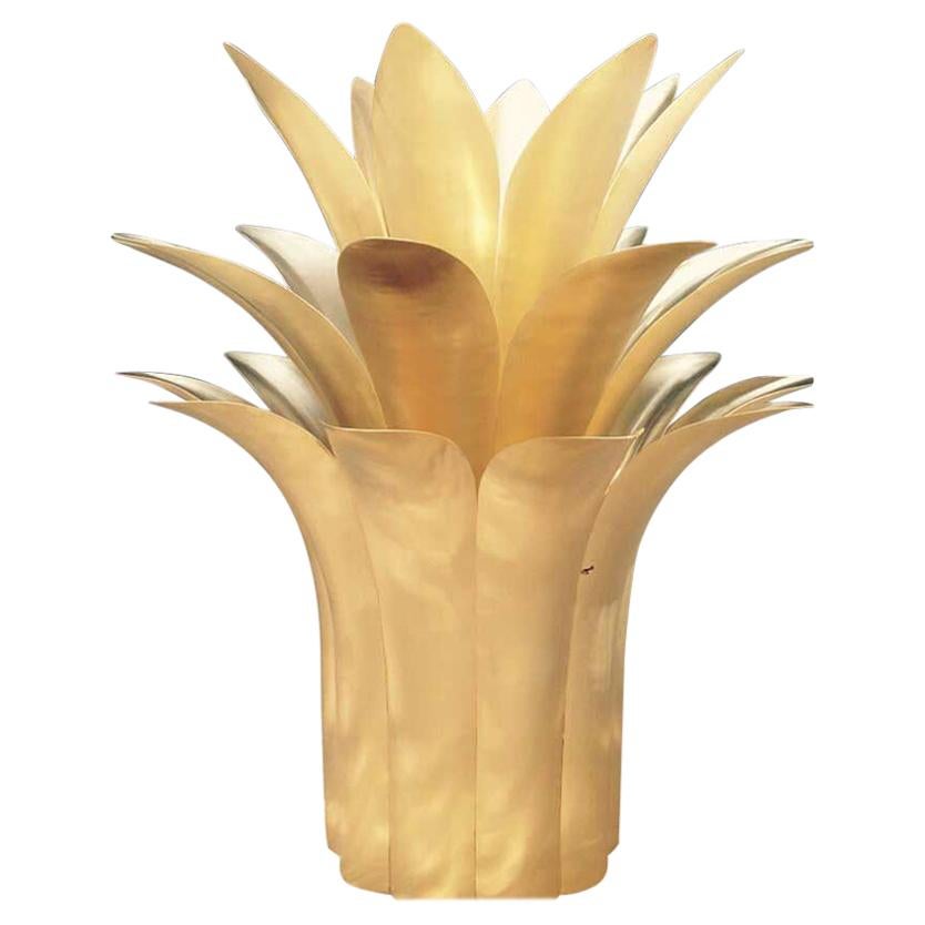 Exquisite Hand-Crafted Brass Pineapple Plumage Sculpture