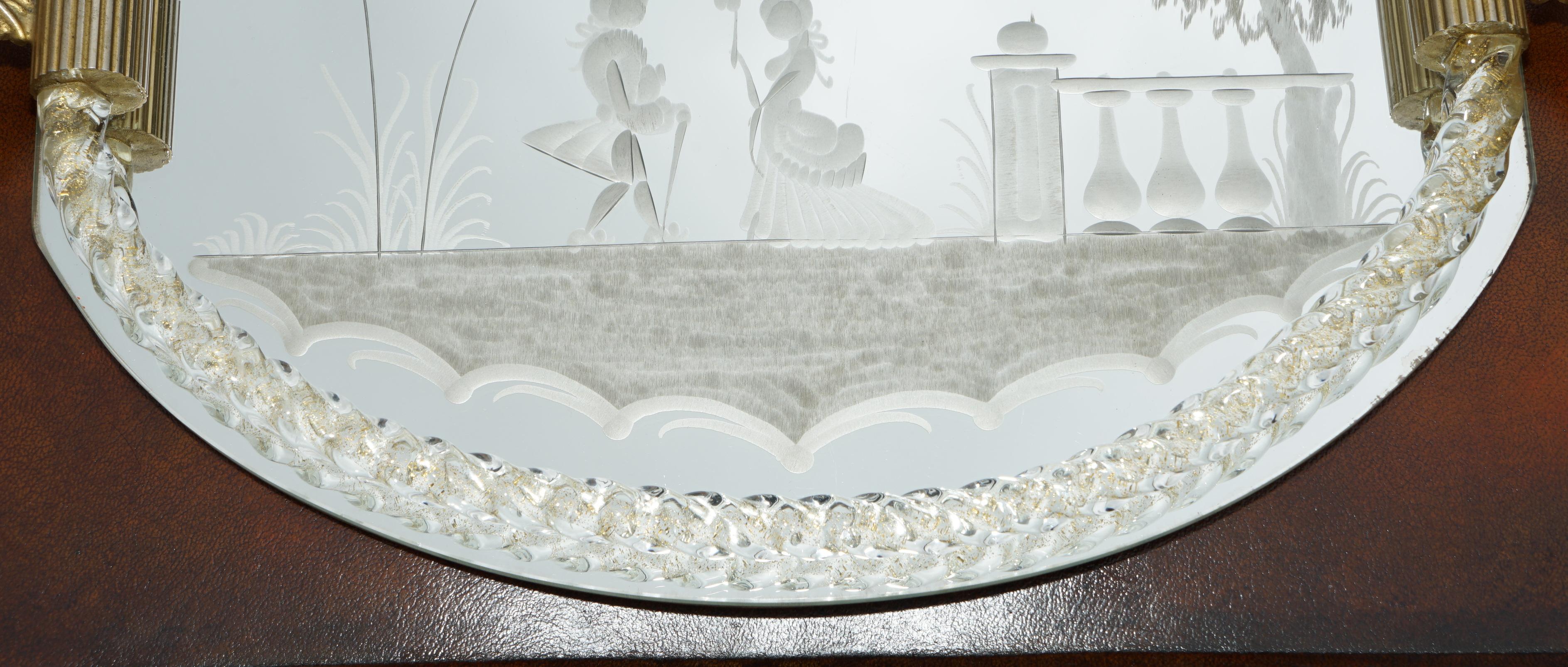 EXQUISITA BANDEJA DE VIDRIO VENECIANO ETCHED HECHA A MANO EN ITALIA POUR LE BAIN MURANO Vidrio en venta