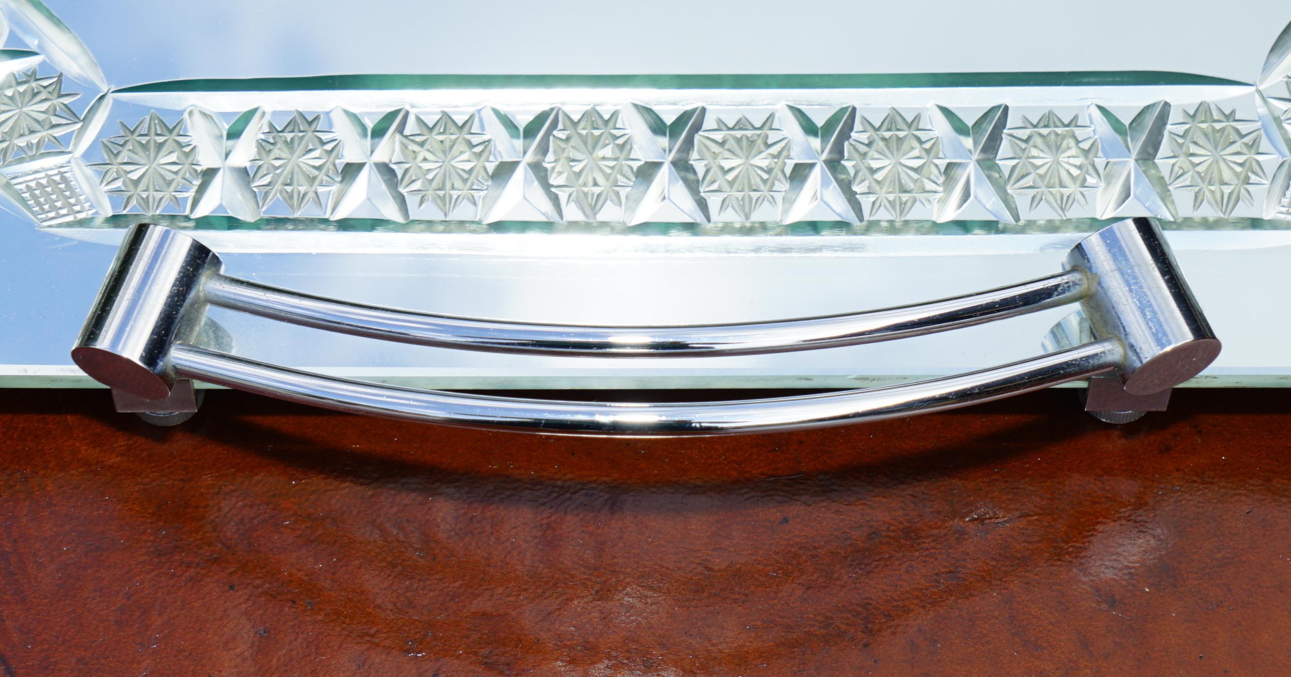 EXQUISITE HAND MADE IN ITALY VENETiAN ETCHED GLASS TRAY BOUGHT IT ASPREY & CO For Sale 3