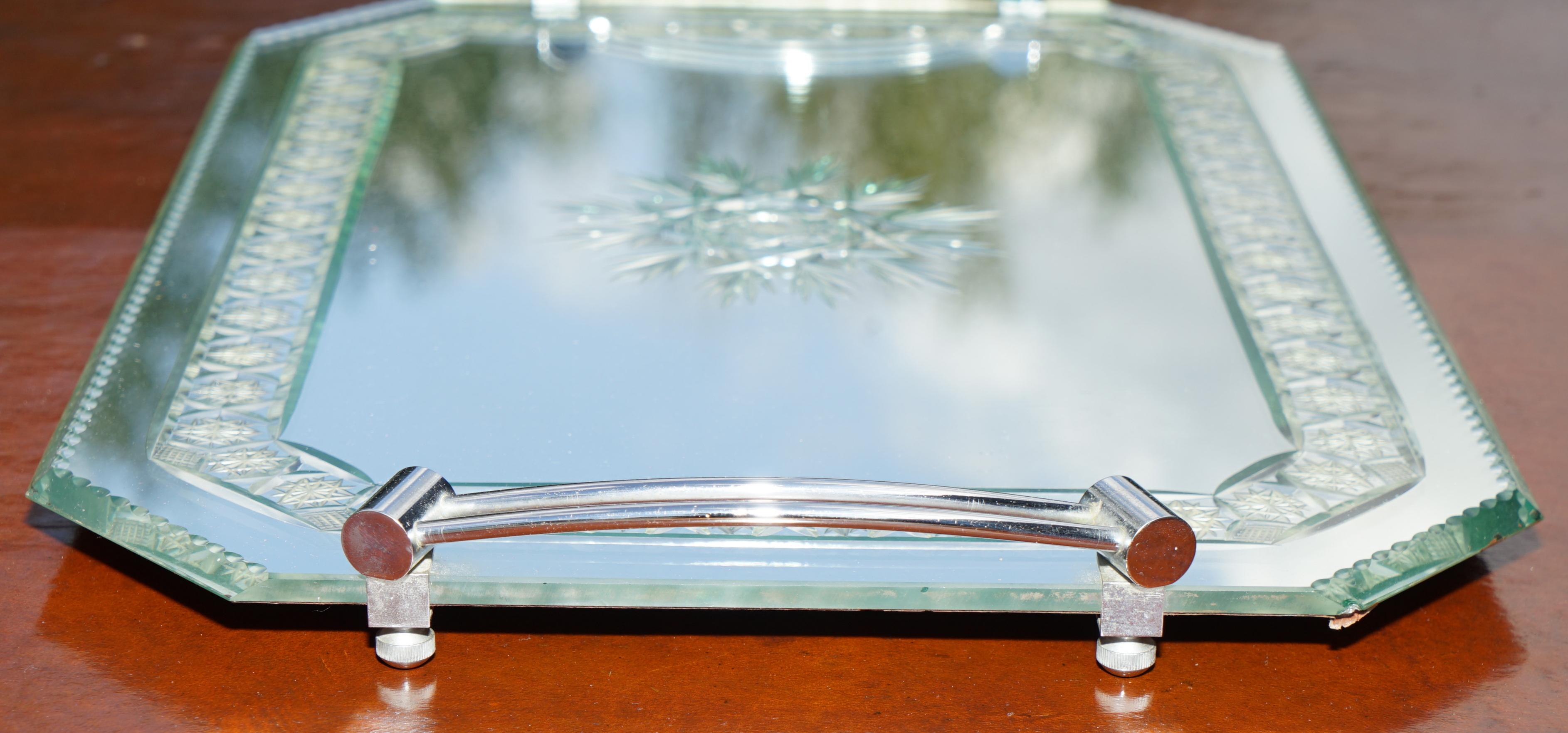 EXQUISITE HAND MADE IN ITALY VENETiAN ETCHED GLASS TRAY BOUGHT IT ASPREY & CO For Sale 1