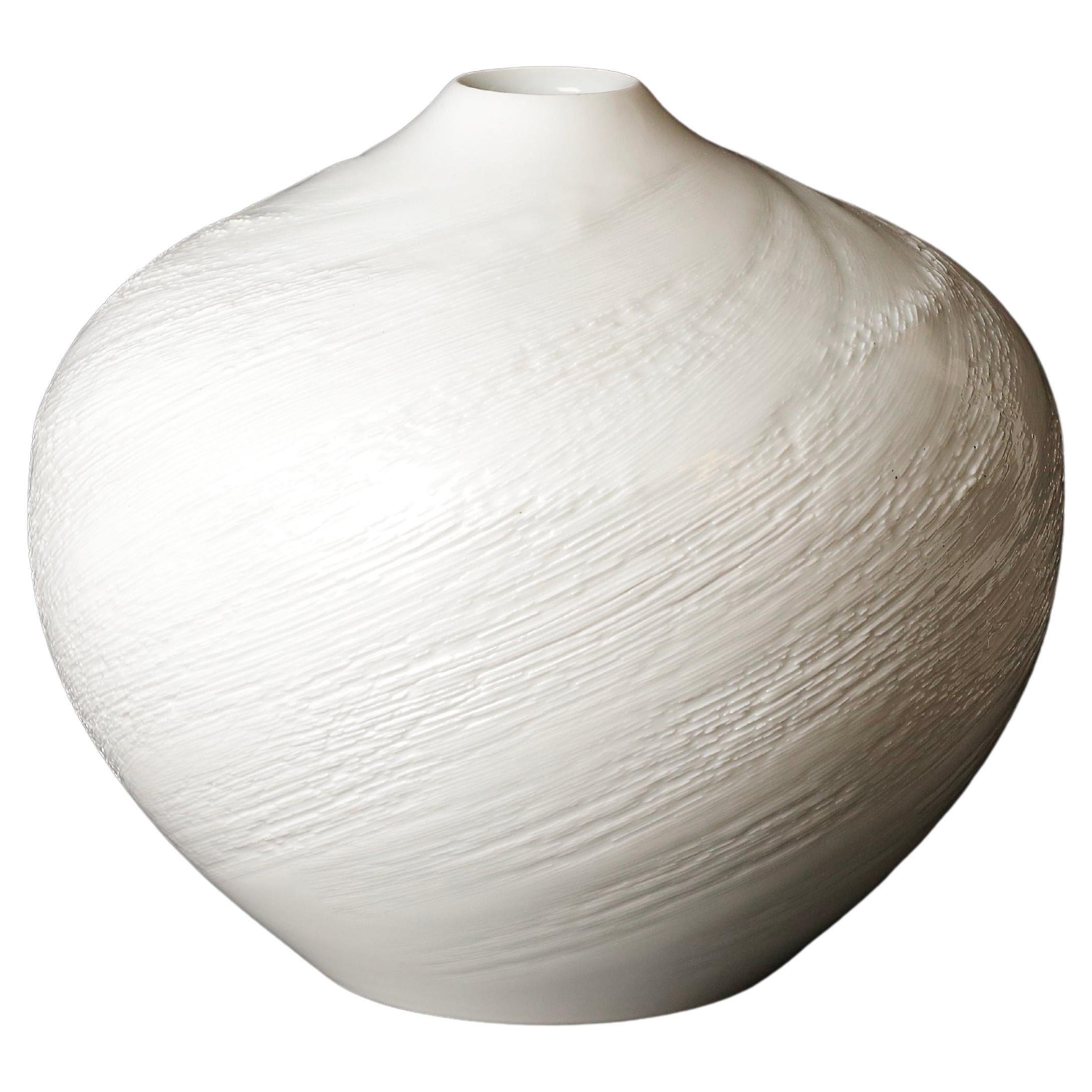 Magnifique vase en porcelaine signé à la main Arita : chef-d'œuvre contemporain de Yasushi