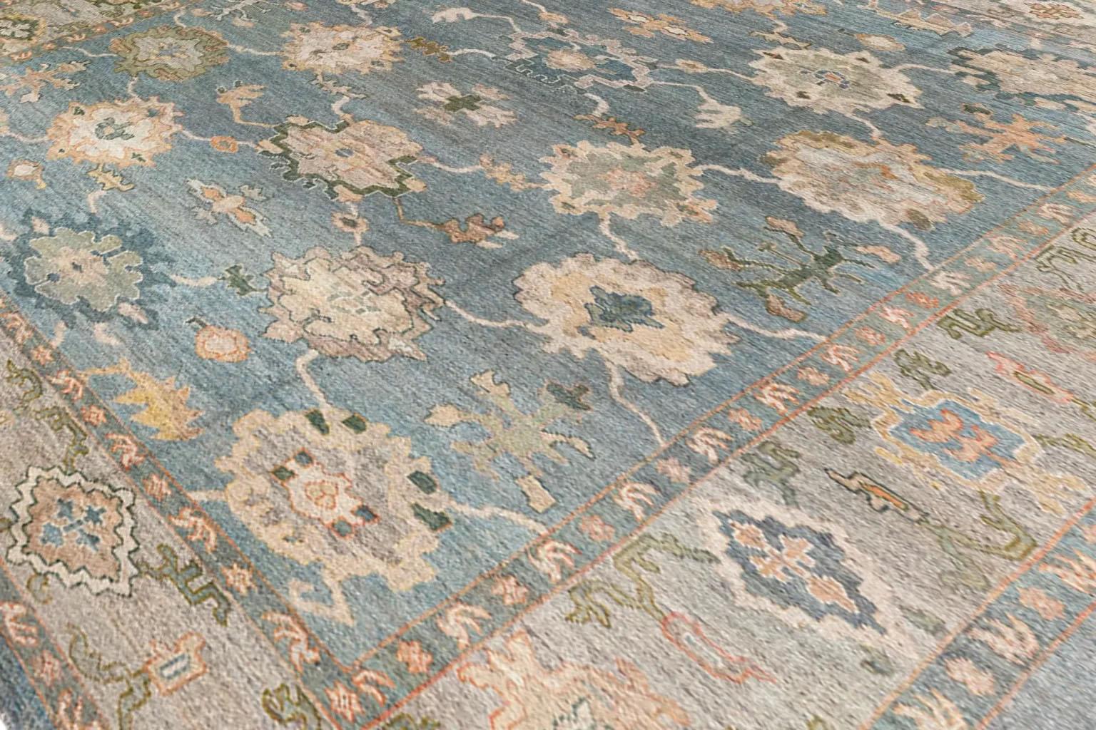 Exquisite Handmade Turkish Oushak Rug - 95700 For Sale 1