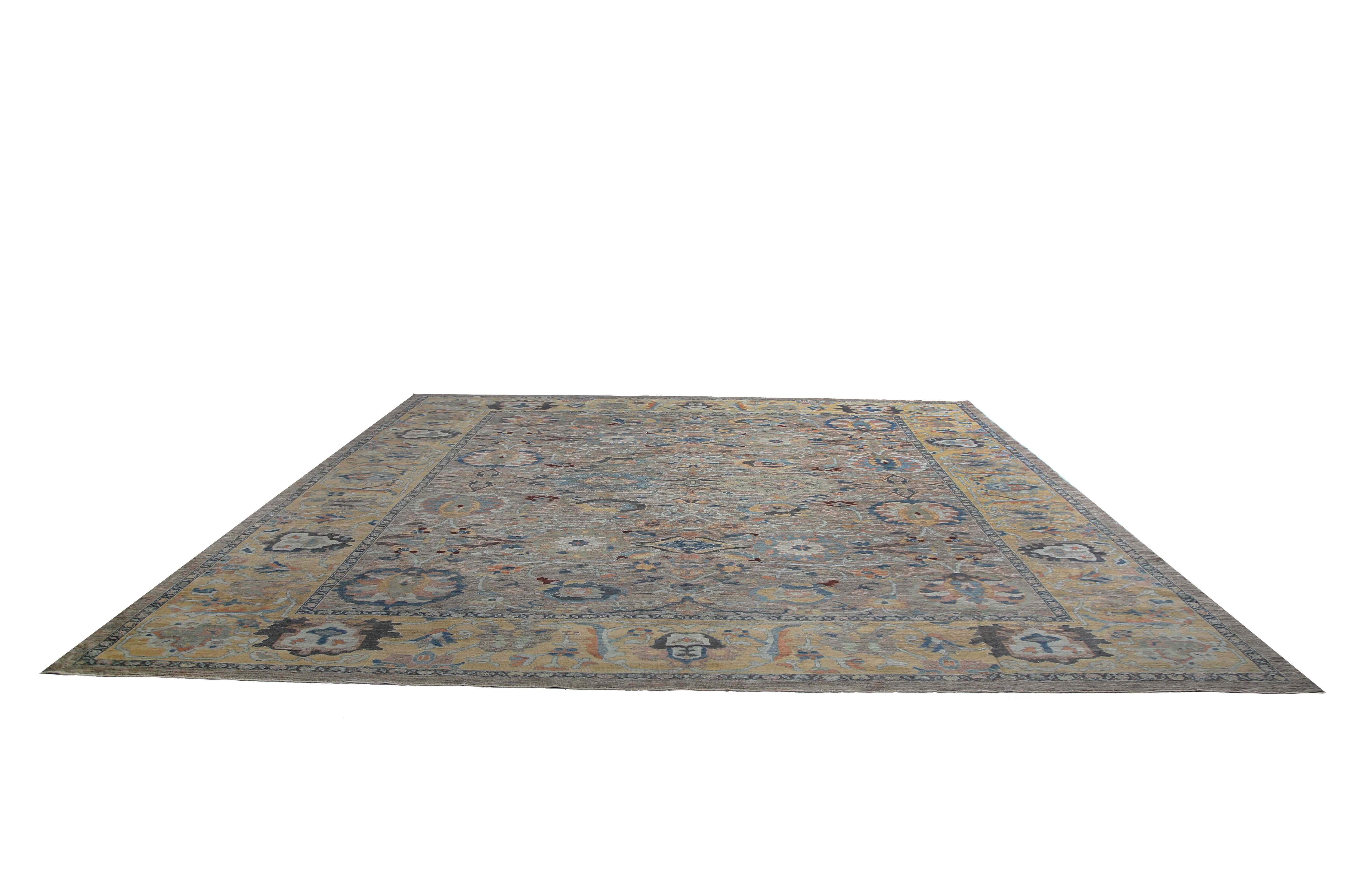 Contemporary Exquisite Handmade Turkish Sultanabad Rug For Sale