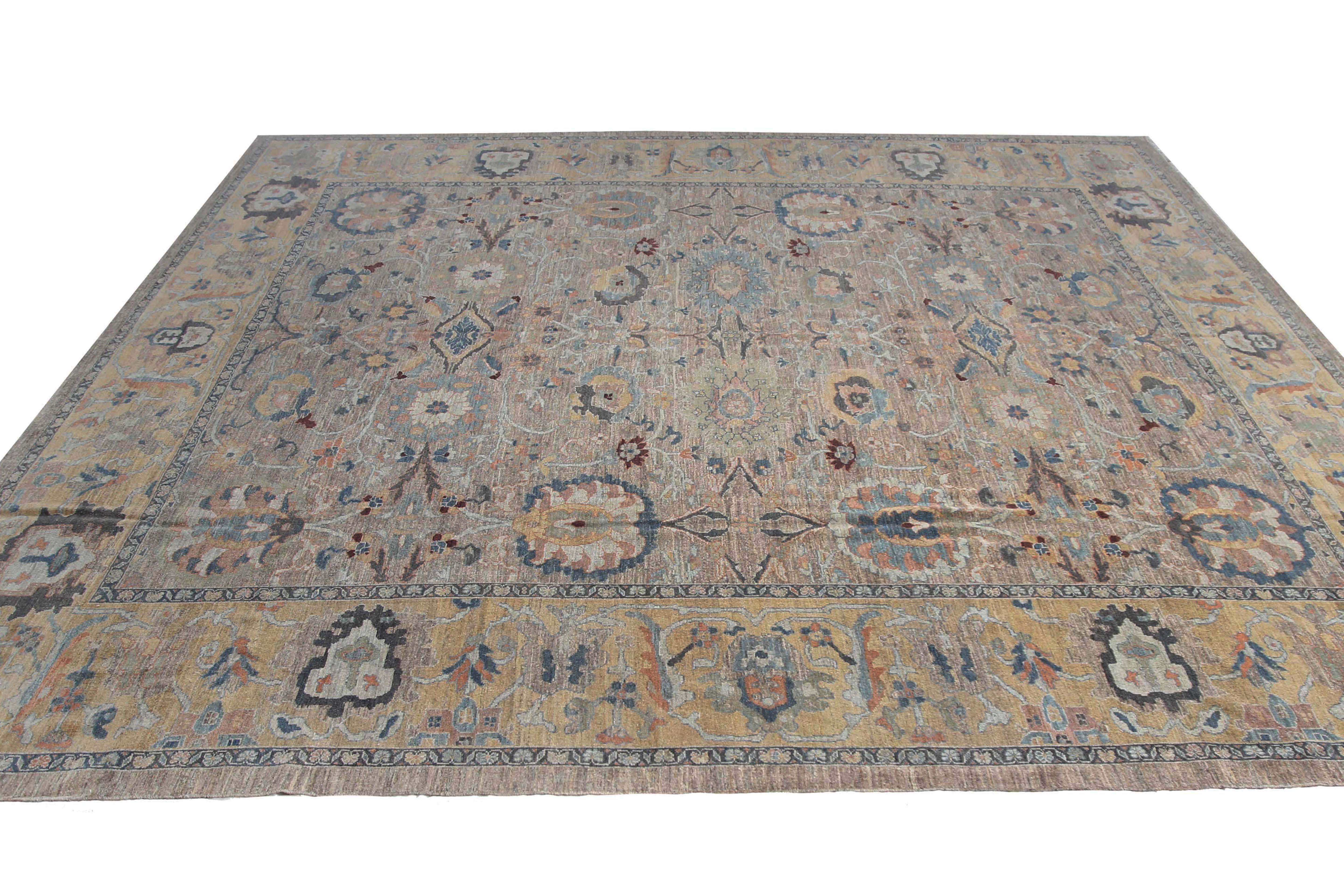 Wool Exquisite Handmade Turkish Sultanabad Rug For Sale