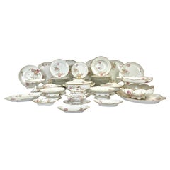 Exquisite Haviland Limoges "Baltimore Rose" Porcelain Dinner Service – 61 Pieces