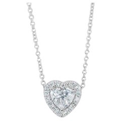 Exquisite Heart Diamond Necklace set in 18K White Gold