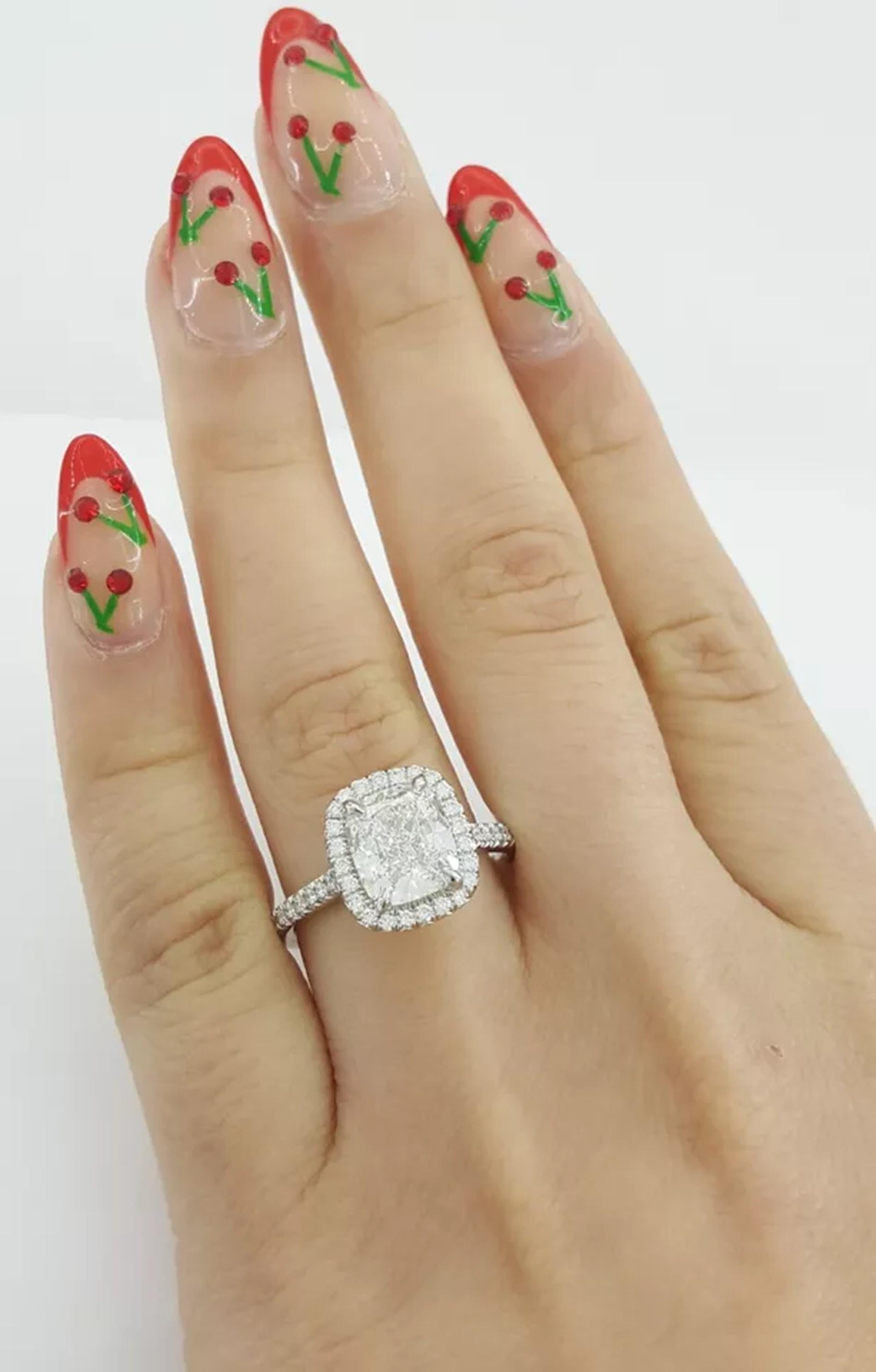 Modern Exquisite Henri Daussi 3 Carat Platinum Engagement Ring For Sale