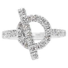 Exquisite Hermes Finesse Ring with 1.05ct Diamonds in 18k White Gold