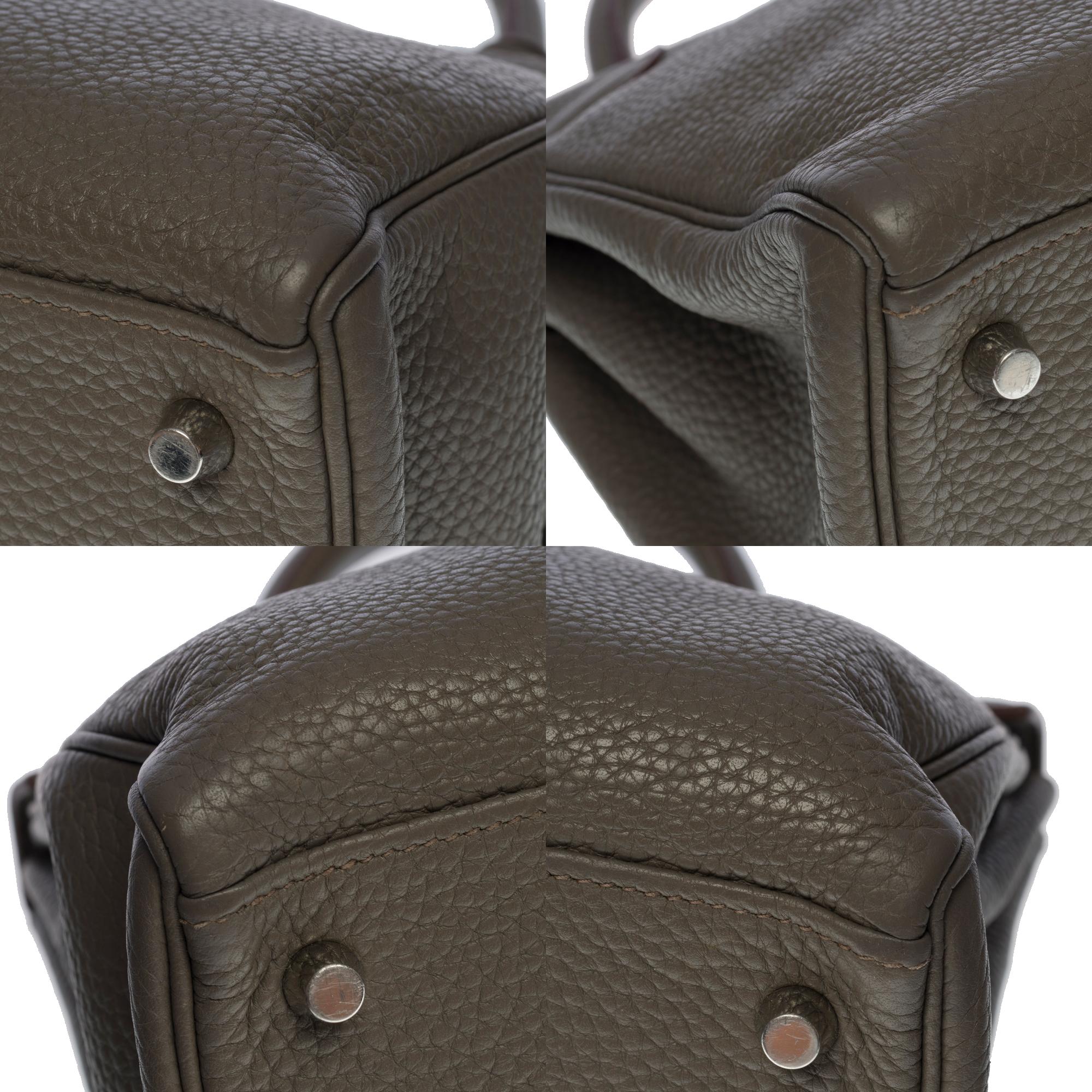 Exquisite Hermès Kelly 32cm retourne handbag strap in Etain Togo leather, SHW 3
