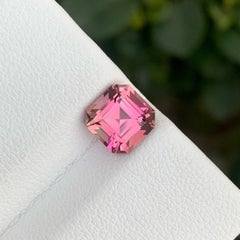 Exquisite Hot Pink Tourmaline For Ring 2.10 Carats Fancy Asscher Cut Tourmaline