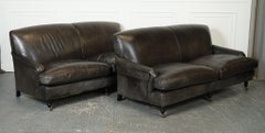 EXQUiSITE HOWARD STYLE HERITAGE GREY LEATHER SOFA (1/2) J1