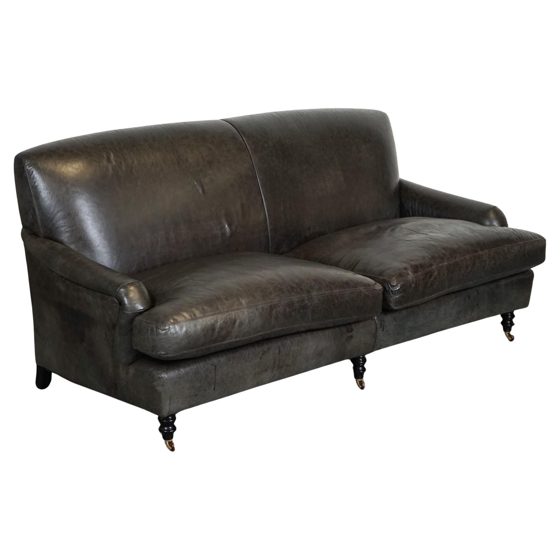 EXQUiSITE DIVANO IN PELLE GRIGIO STILE Howard (1/2) J1