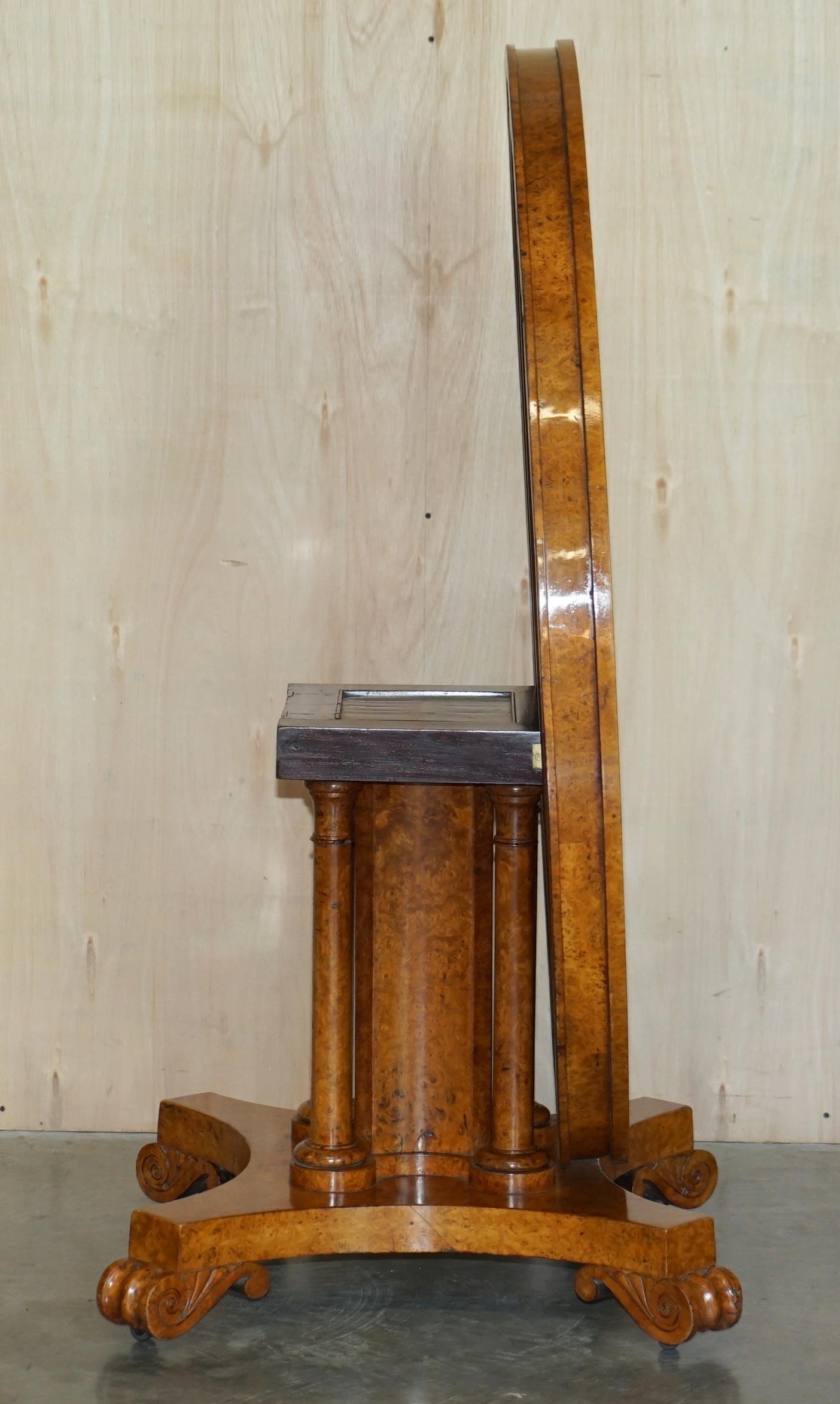 Exquisite Important Burr Walnut Tilt Top Dining Occasional Table Stunning Base For Sale 6
