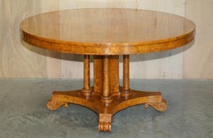 Exquisite Important Burr Walnut Tilt Top Dining Occasional Table Stunning Base