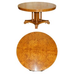 Exquisite Important Burr Walnut Tilt Top Dining Occasional Table Stunning Base