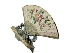 Exquisita jardinera abanico importante, arco, 1900 Art Nouveau, Sarreguemines, Francia