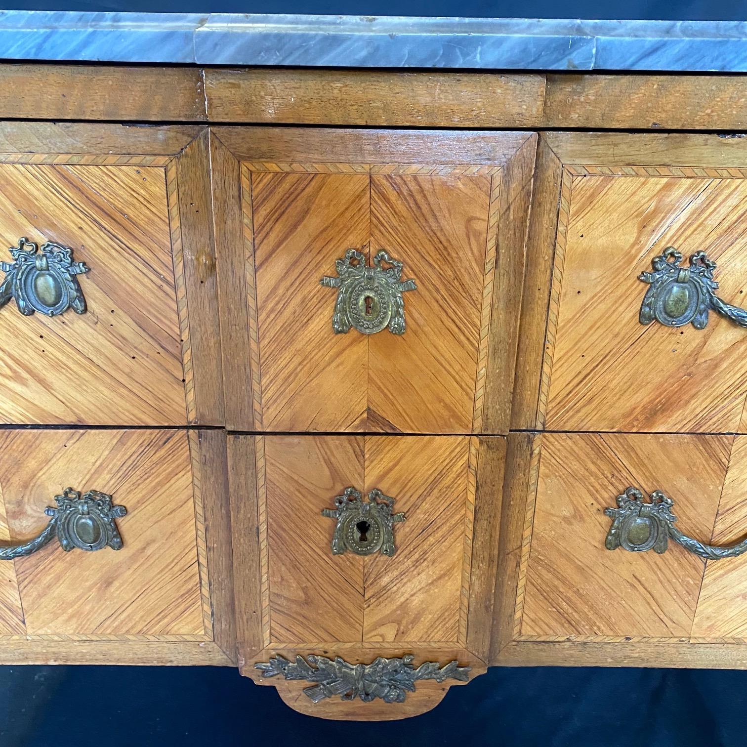Satinwood Exquisite Inlaid 19th Century French Chest of Drawers with Ormolu Mounts For Sale