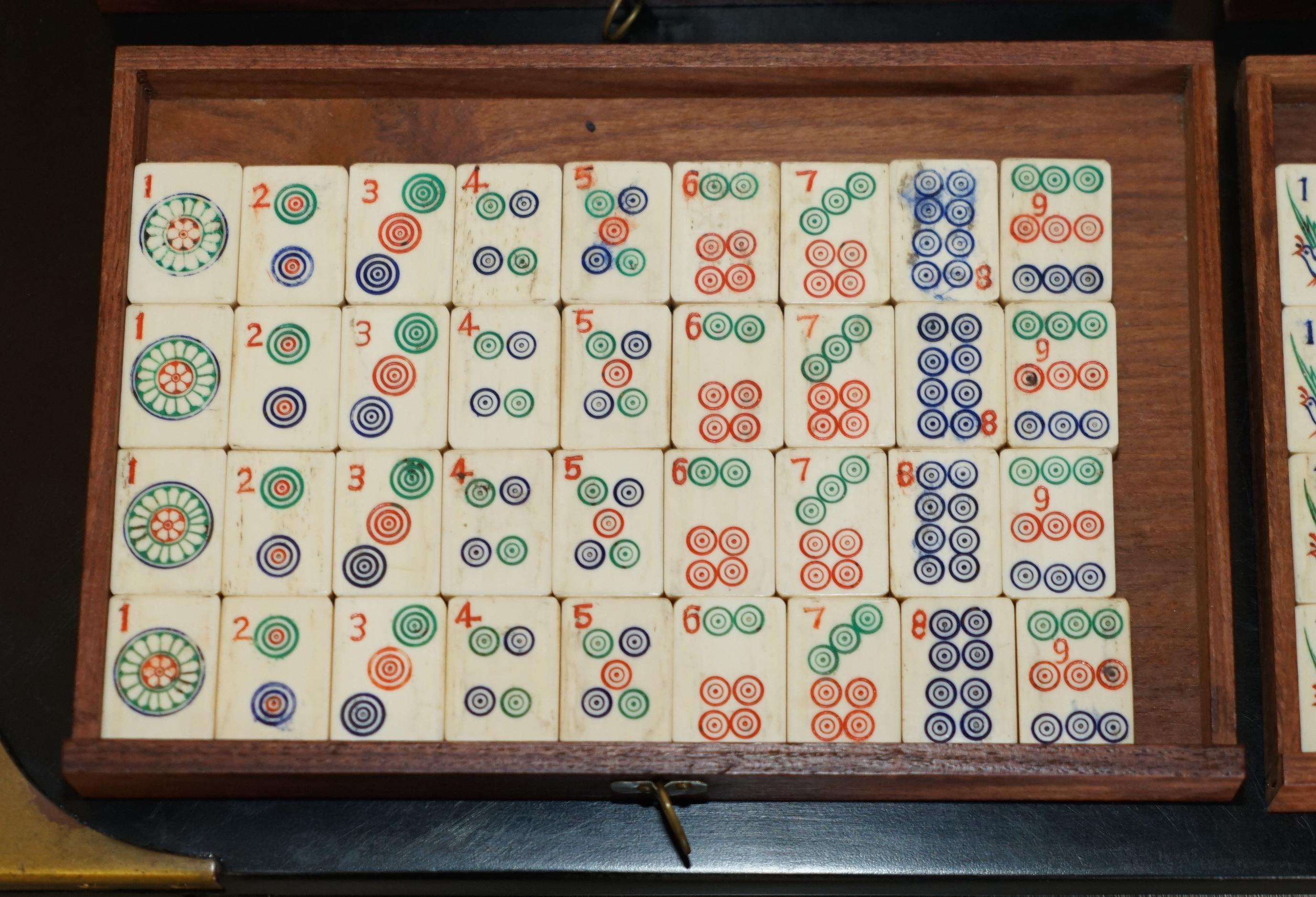 EXQUISITE INLAID ANTiQUE FOUR PERSON MAHJONG SUITE CIRCA 1900'S CHINESE EXPORT For Sale 2
