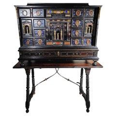 Used Exquisite Italian 17th Century Ormolu and Specimen Marble Cabinet