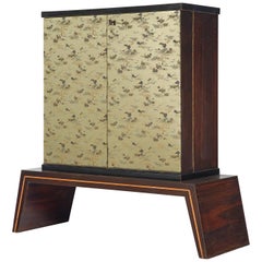 Exquisite Italian Illuminated Dry Bar Cabinet in Japanese Style