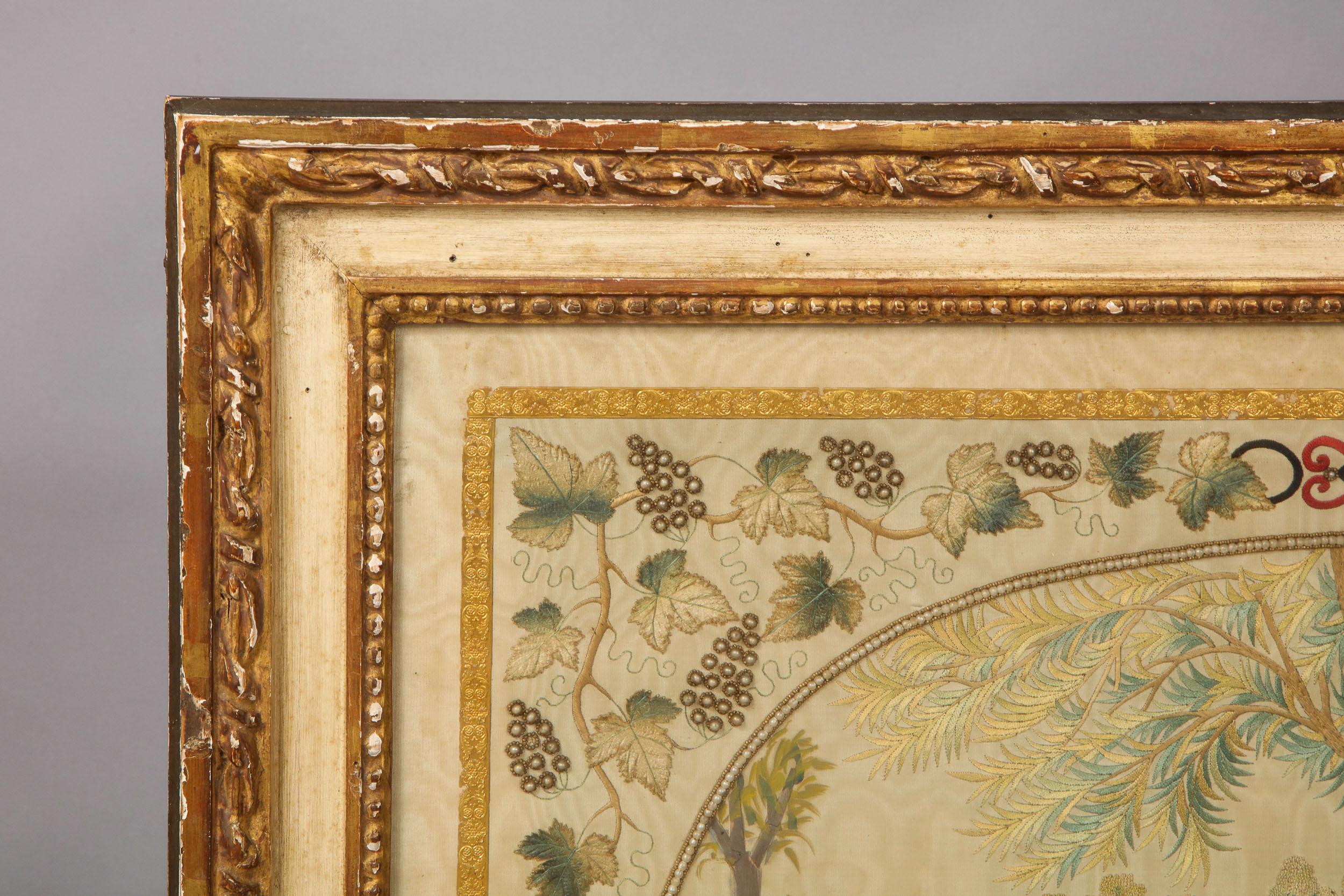 18th Century Exquisite Italian Silkwork Picture For Sale