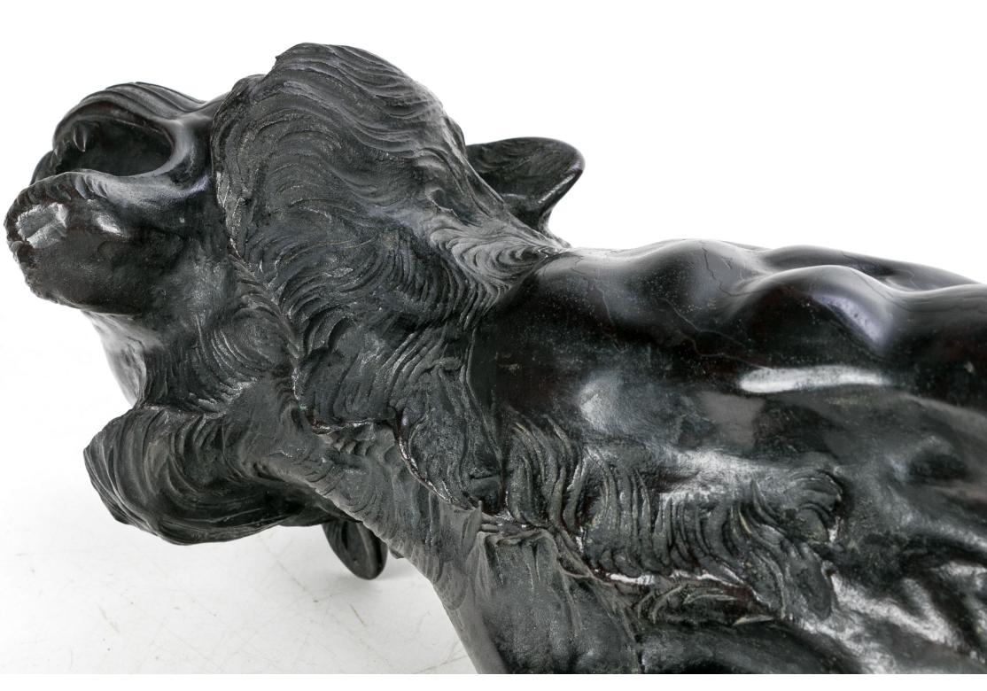 Squisita tigre giapponese in rame su supporto in wood intagliato in vendita 6